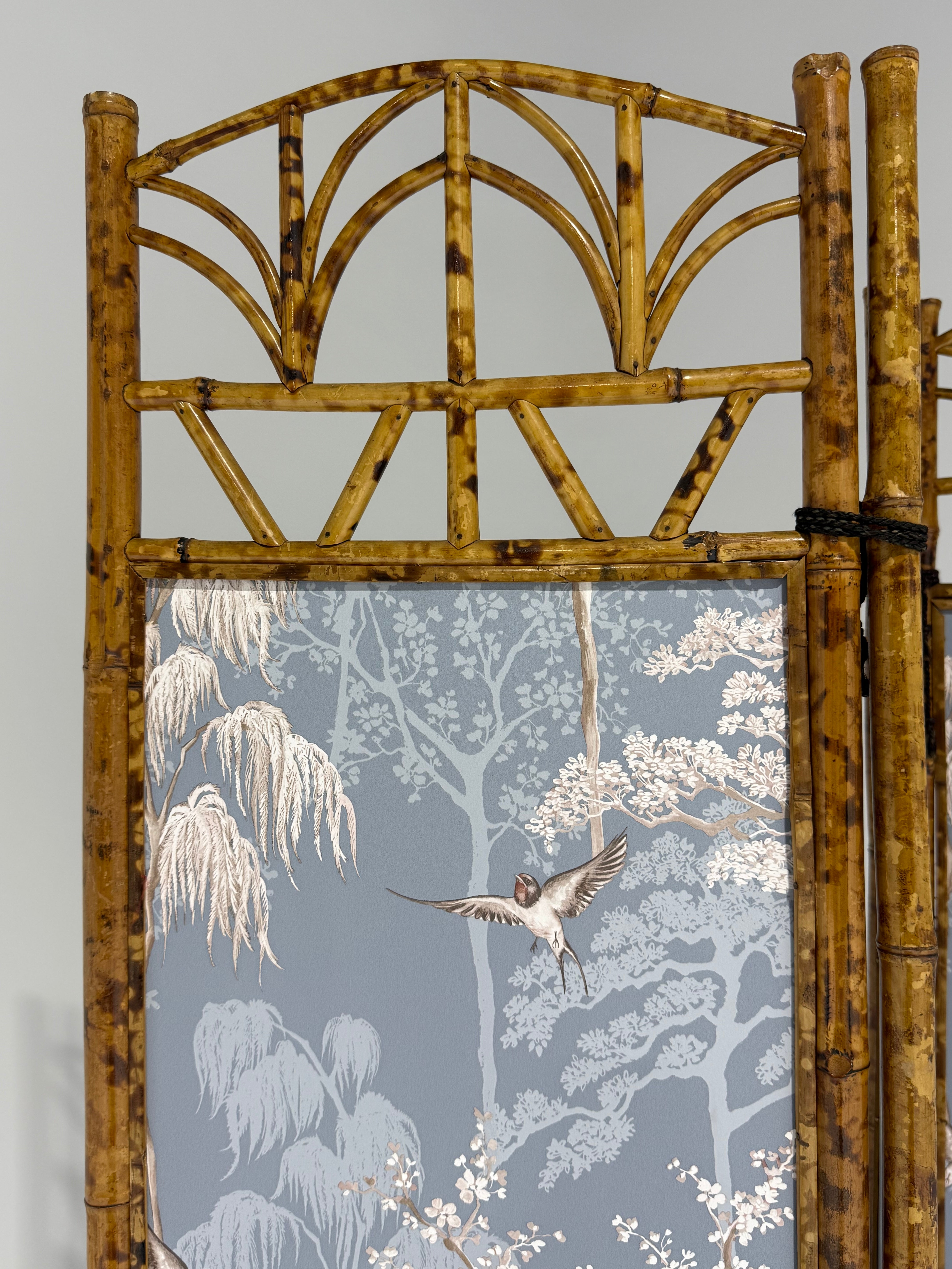 Vintage Bamboo Folding Screen