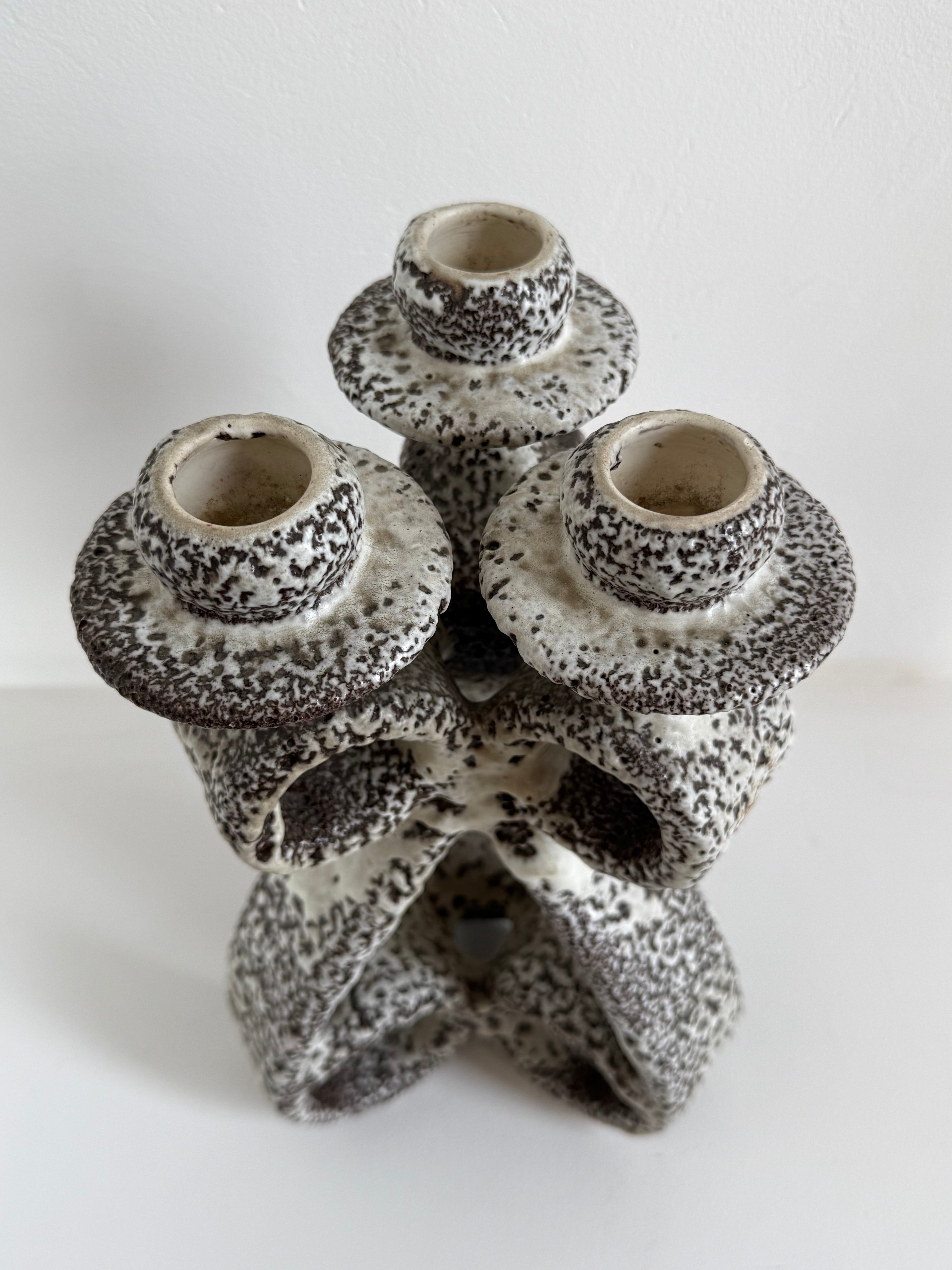 French Ceramic Candle Holder by Marius Giuge