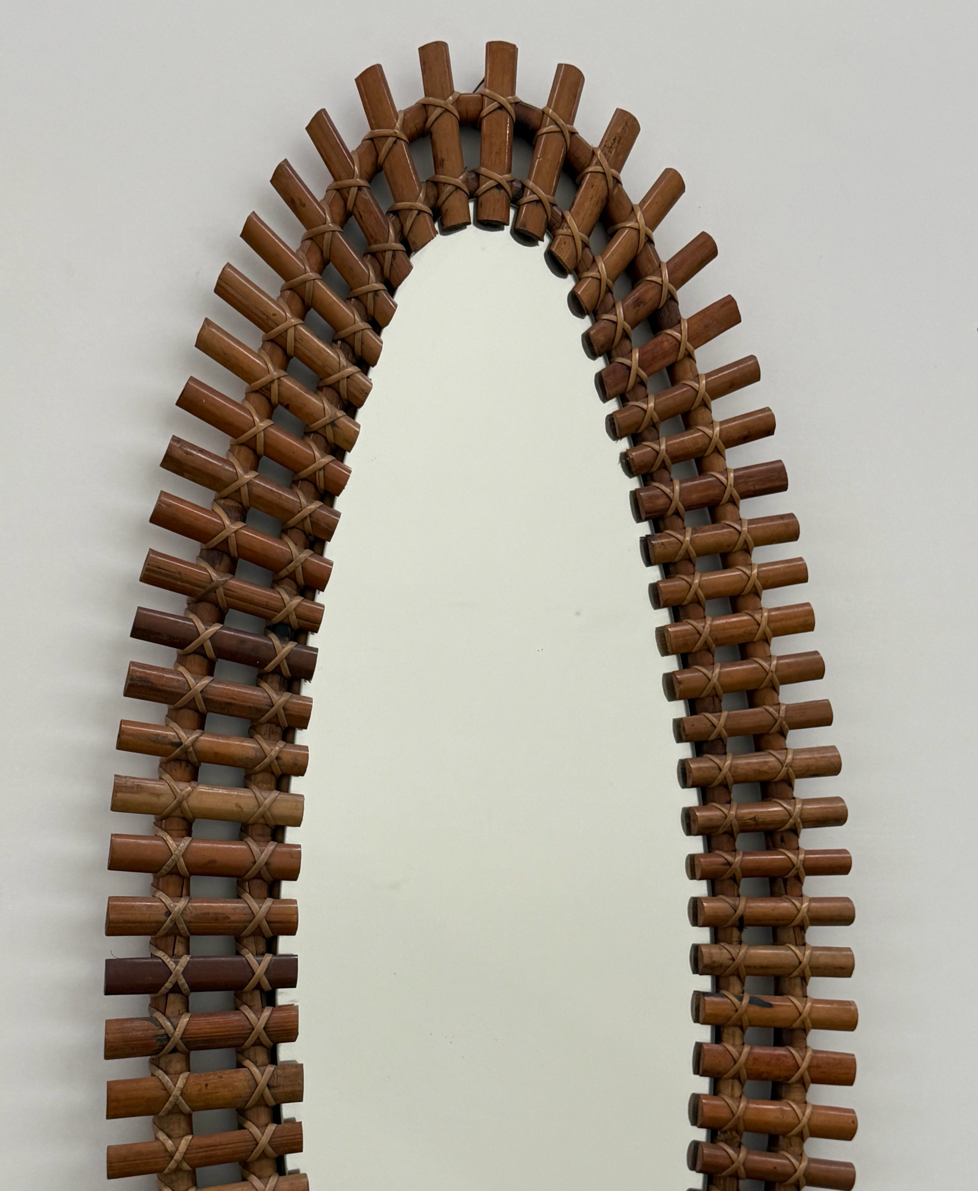 Italian Full Length Bamboo Mirror by Bonacina