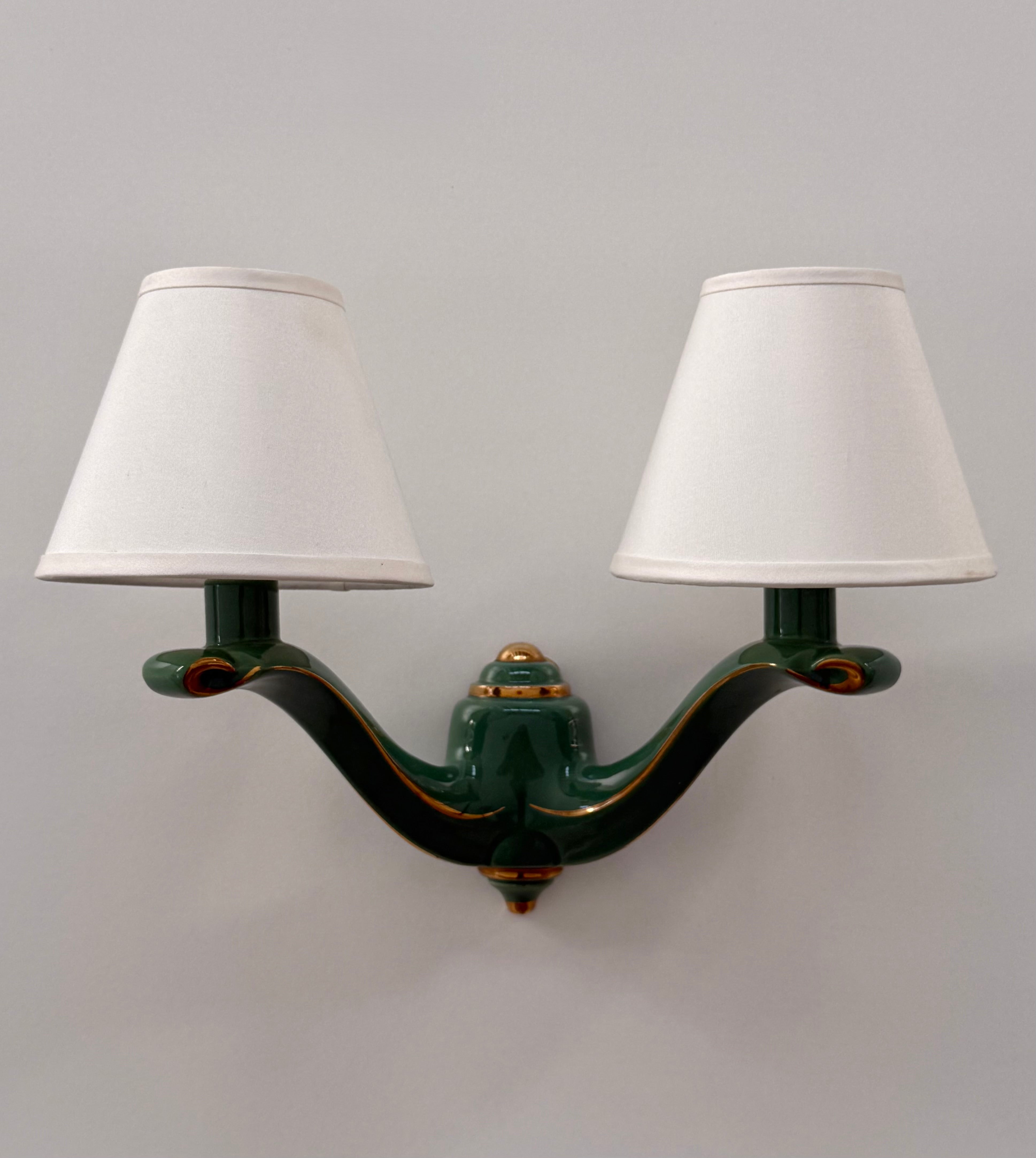 Pair of 1950’s French Ceramic Wall Lights