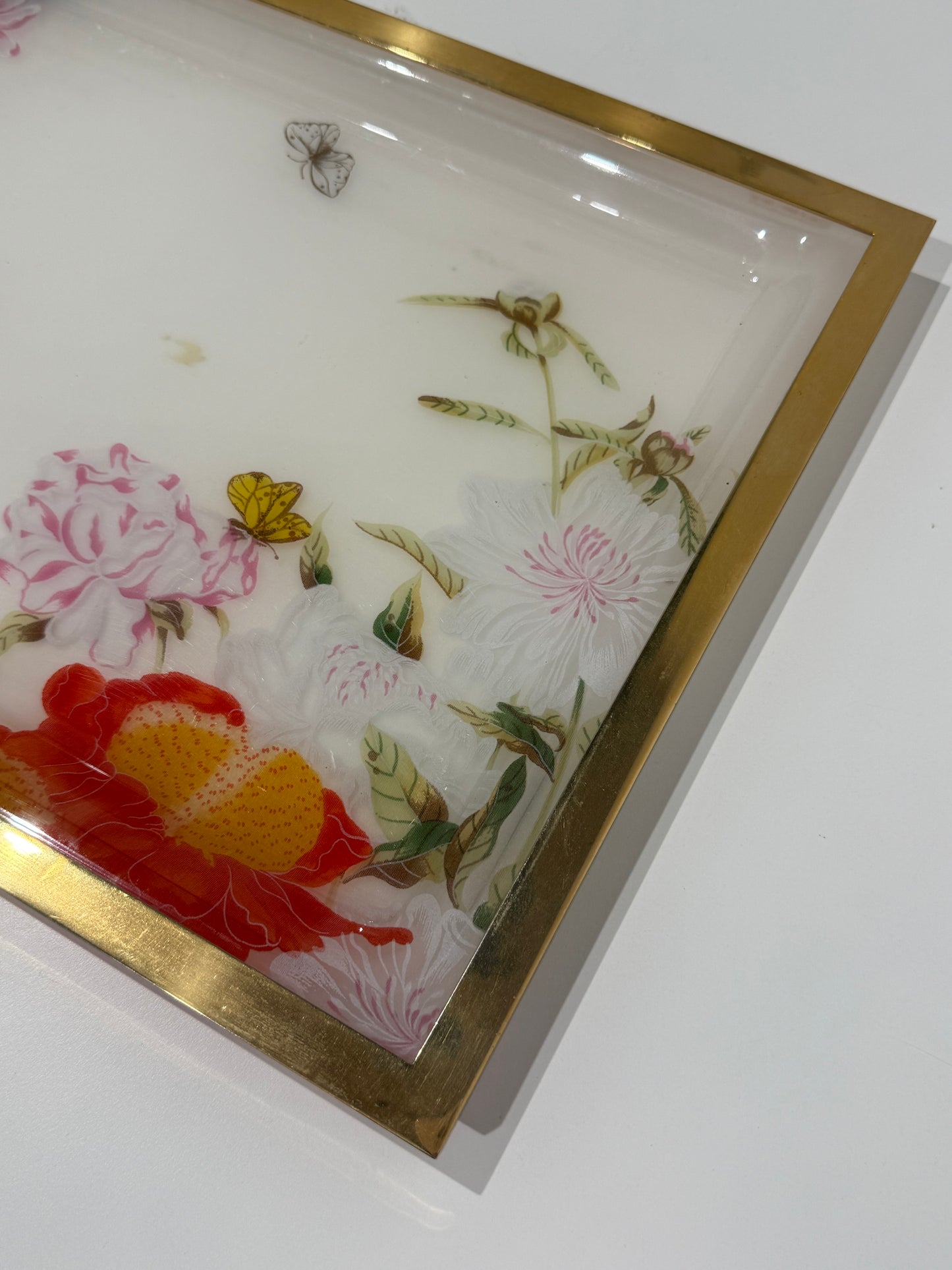Italian Floral Perspex Tray