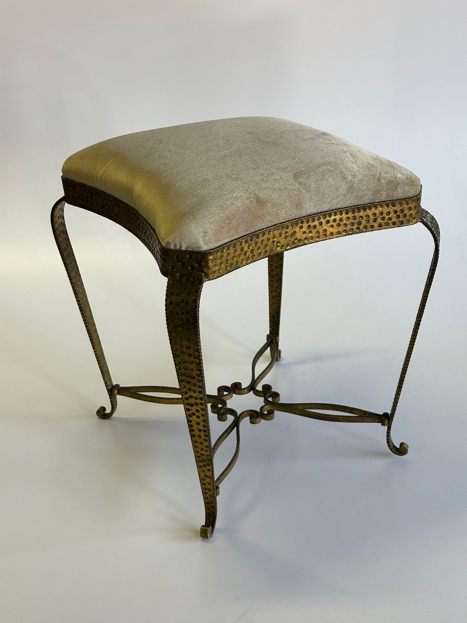 PRE-ORDER: Gilded Iron Stool by Pierluigi Colli - Two Available