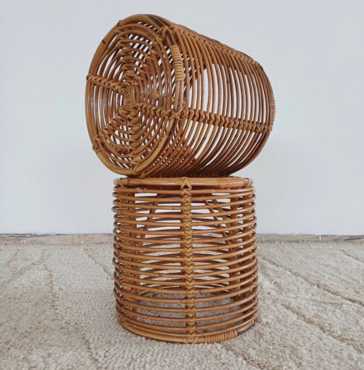 PRE-ORDER: Vintage Italian Bamboo Stool by Tito Agnoli