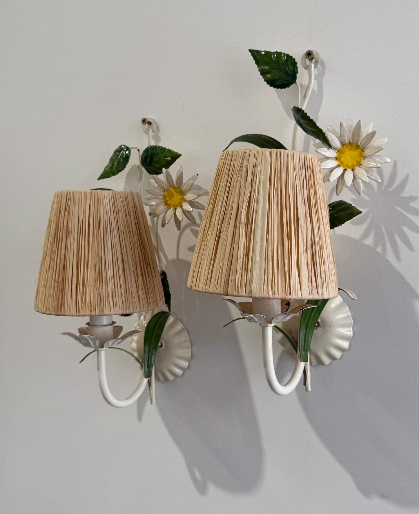 Pair of 1950’s French Floral Wall Lights