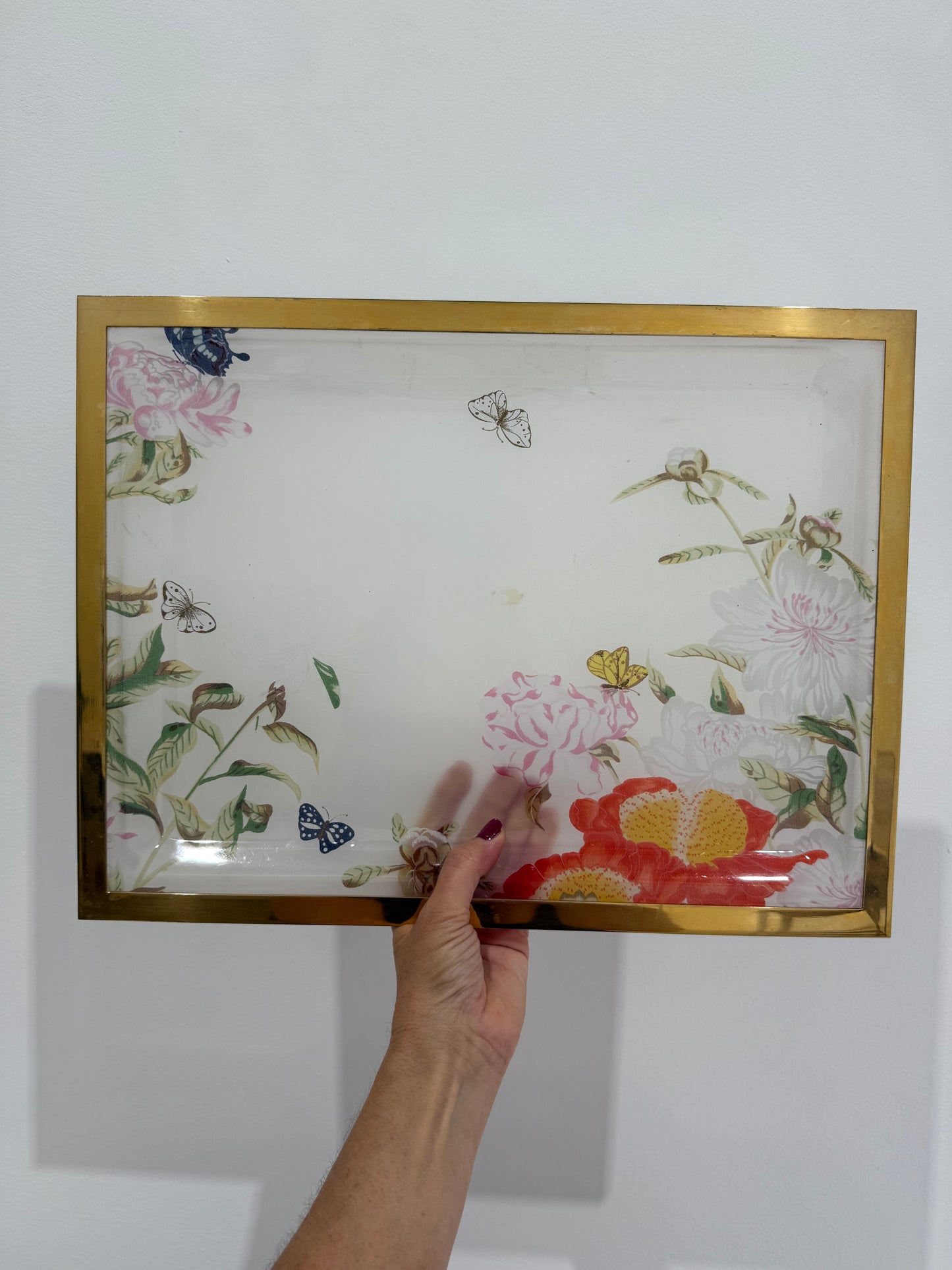 Italian Floral Perspex Tray