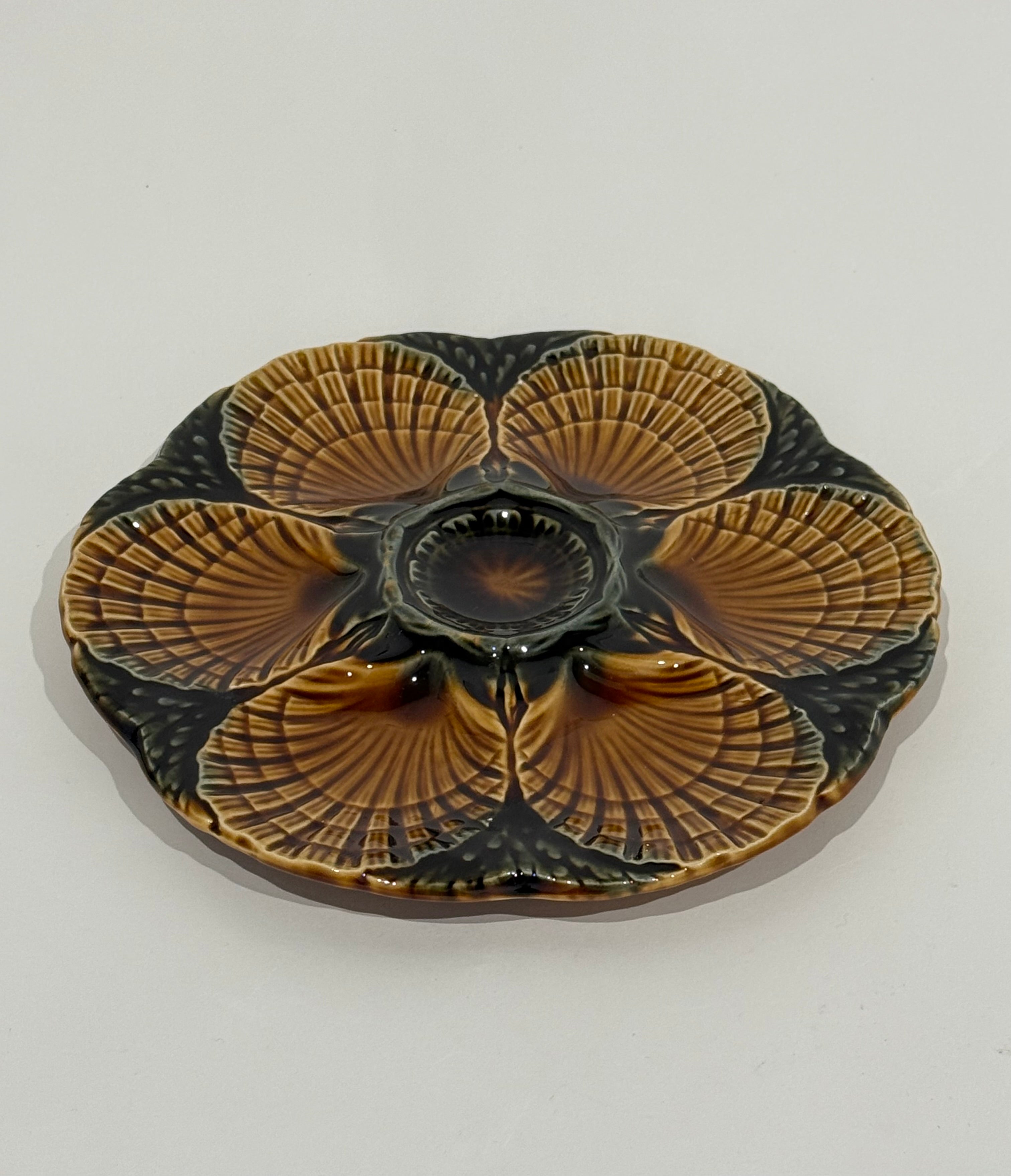 Antique French Ceramic Oyster Plate