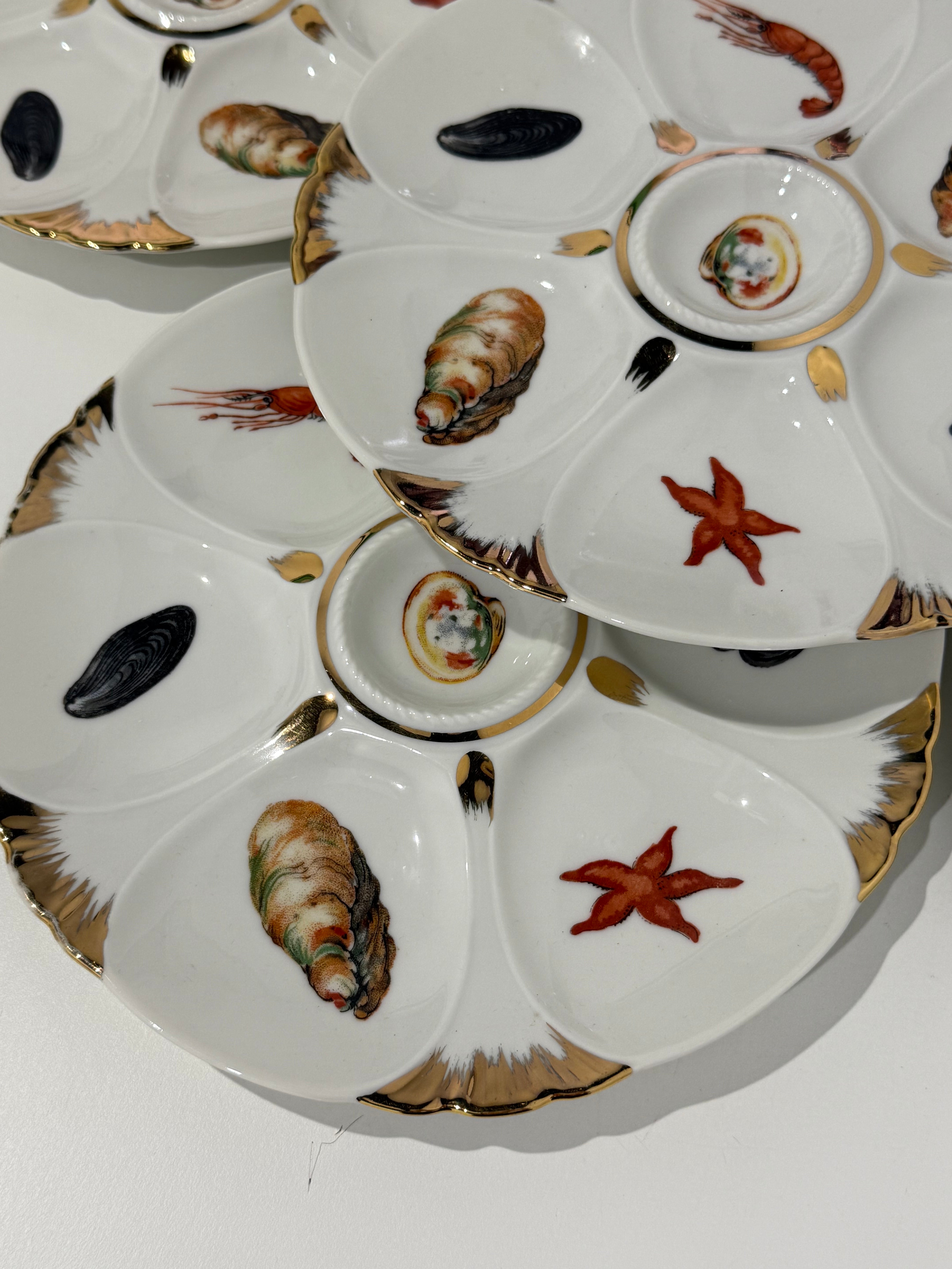 Vintage French Oyster Plate by Limoges - 3 Available