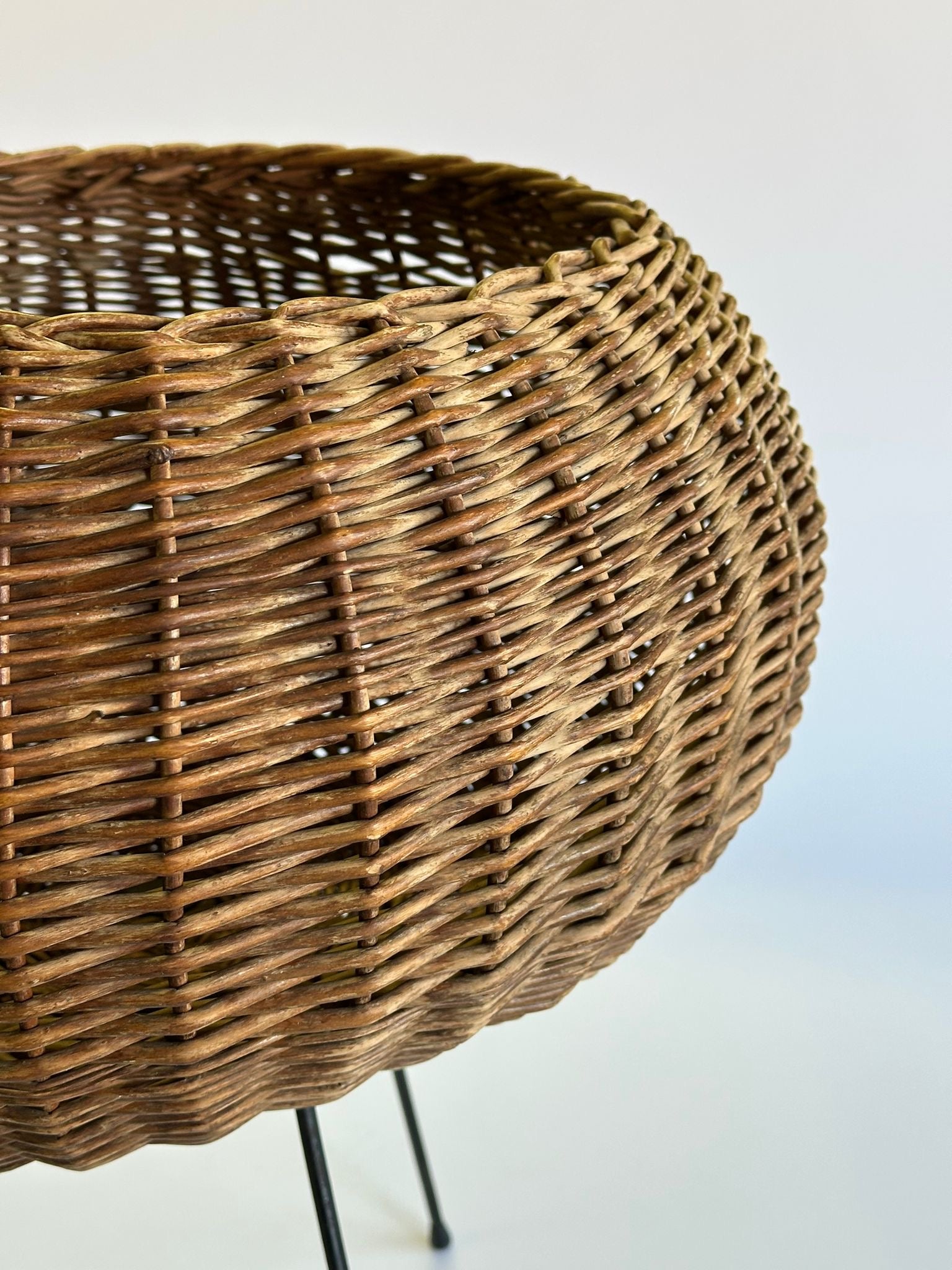 PRE-ORDER: 1960s Italian Wicker & Iron Basket