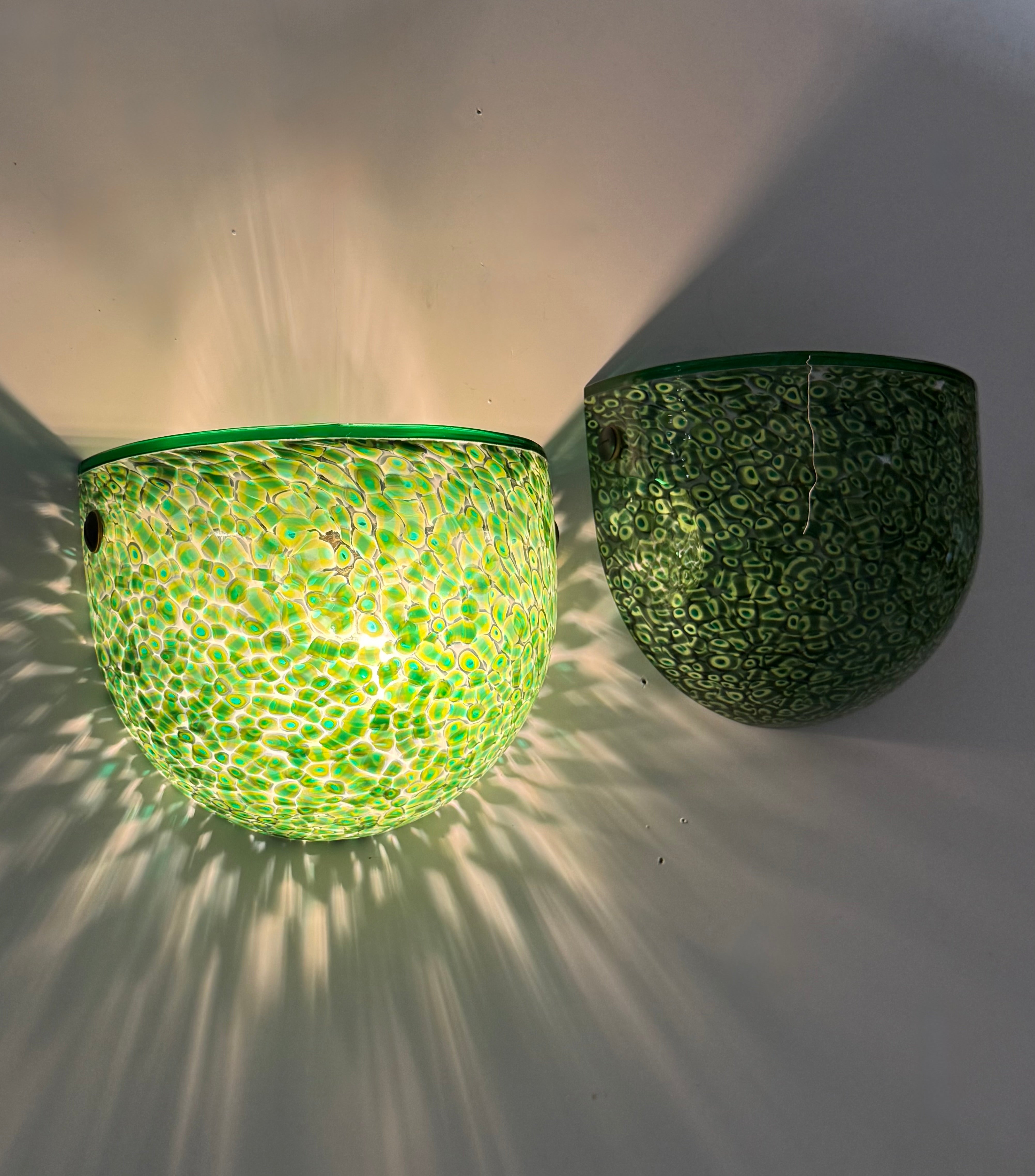 Pair of Murano Glass Wall Lights by Vistosi