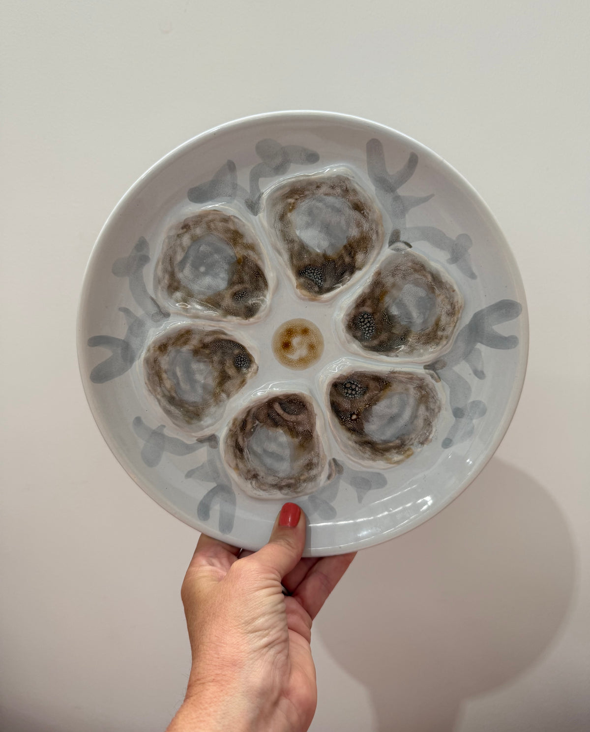 French Ceramic Oyster Plate - Two Available