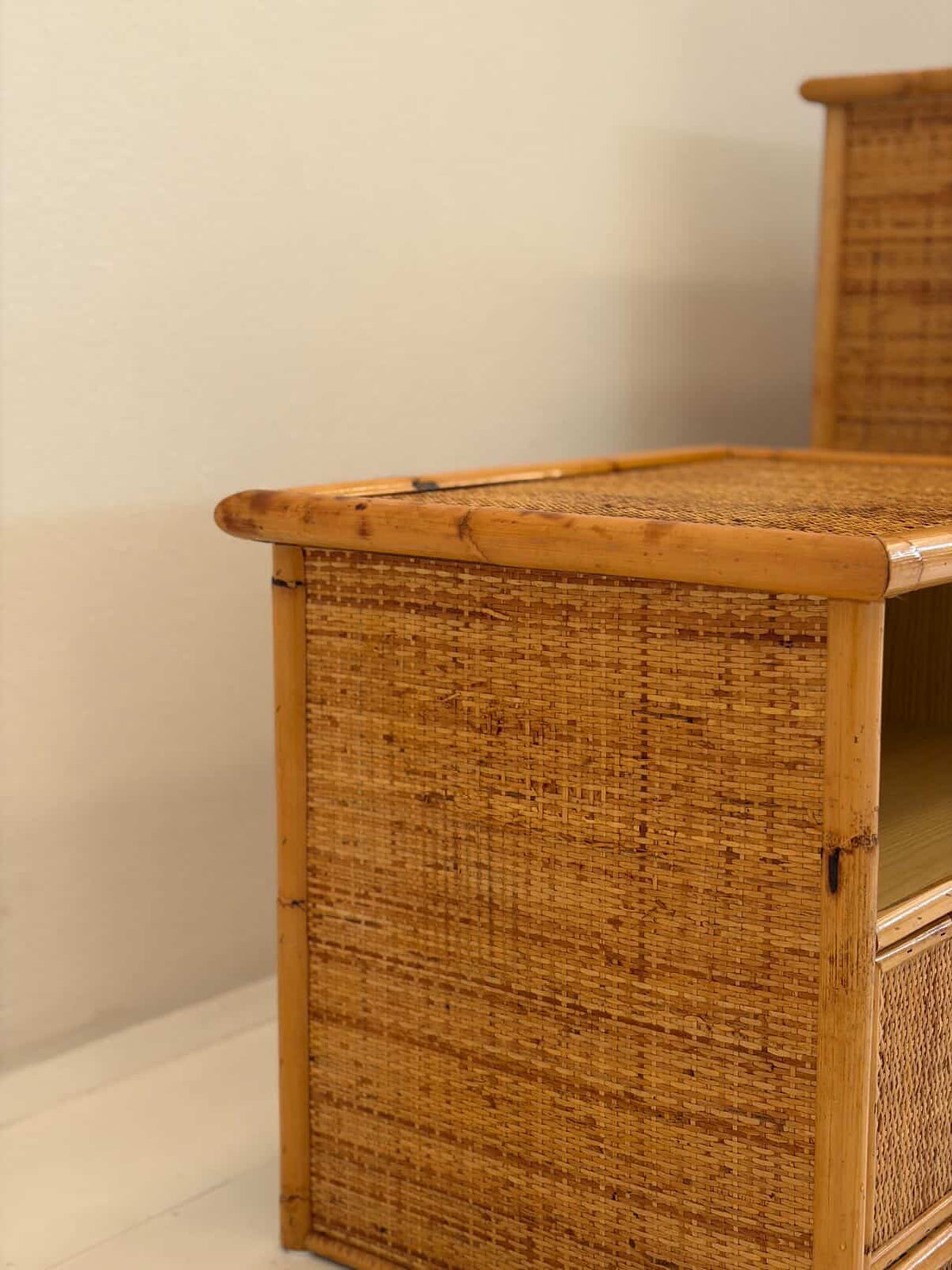 PRE-ORDER: Pair of Italian Bamboo Bedsides by Dal Vera