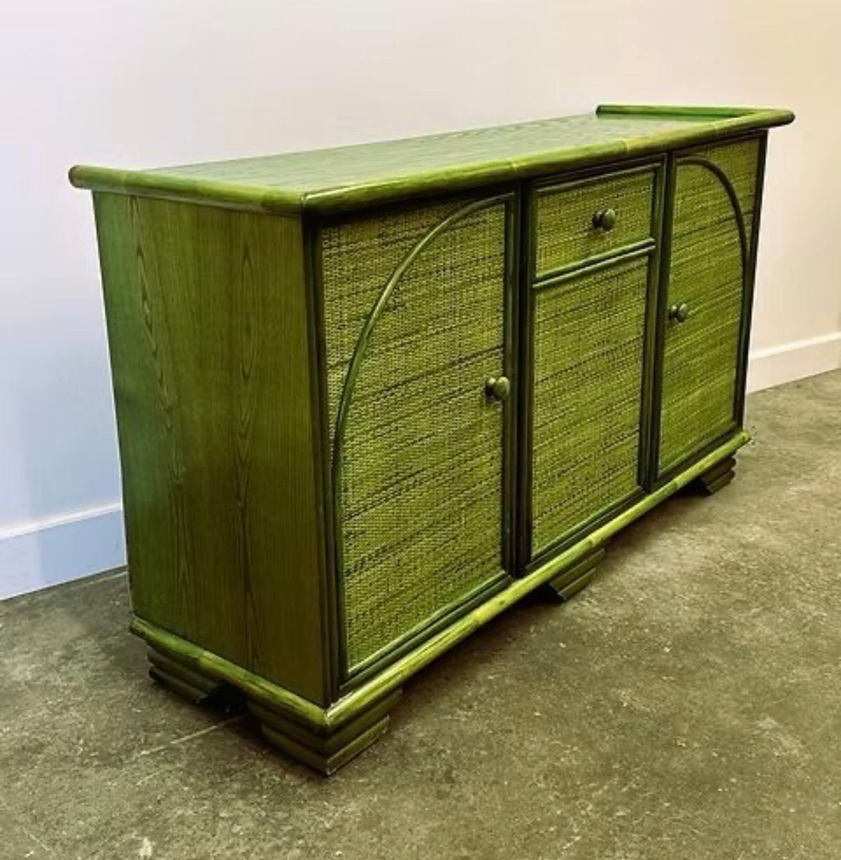 PRE ORDER: Vintage French Bamboo Sideboard by Maugrion