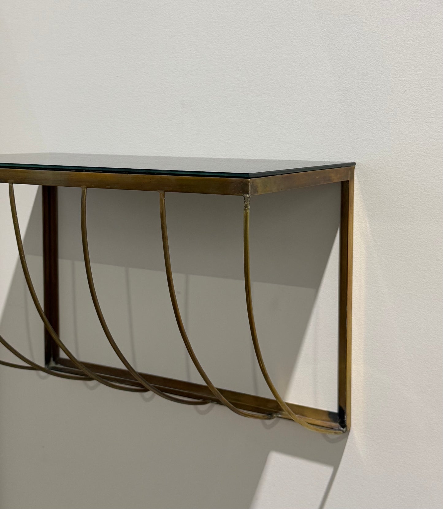 Italian Brass and Glass Console - Two Available