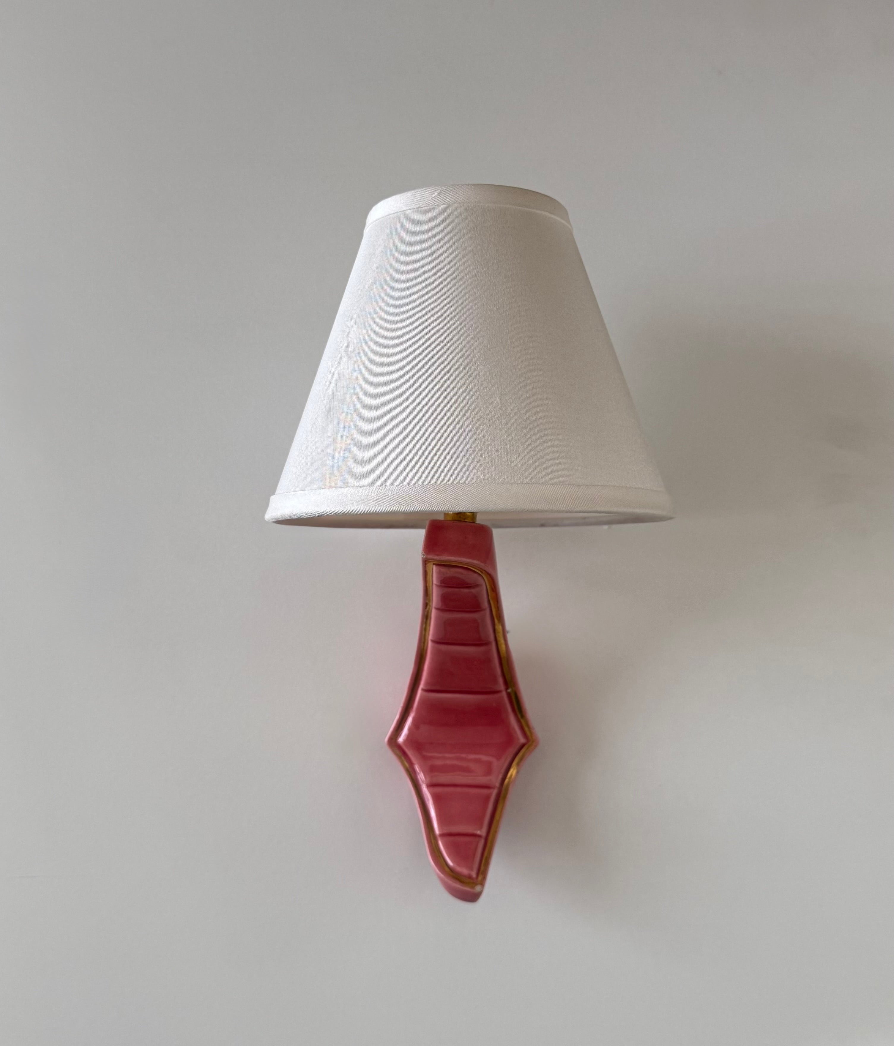 Pair of 1940’s French Ceramic Wall Lights