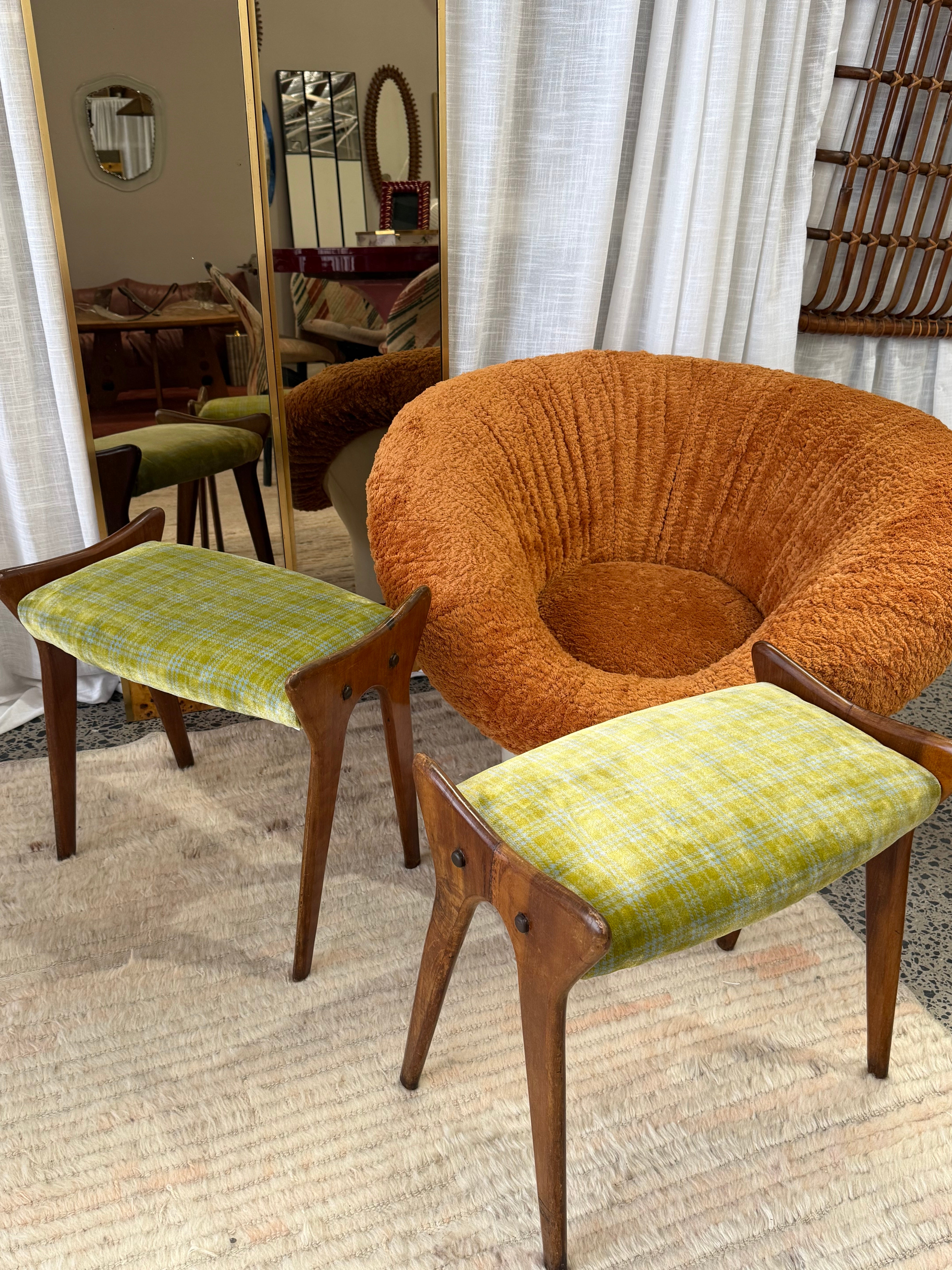 Italian Art Deco Stool - Two Available
