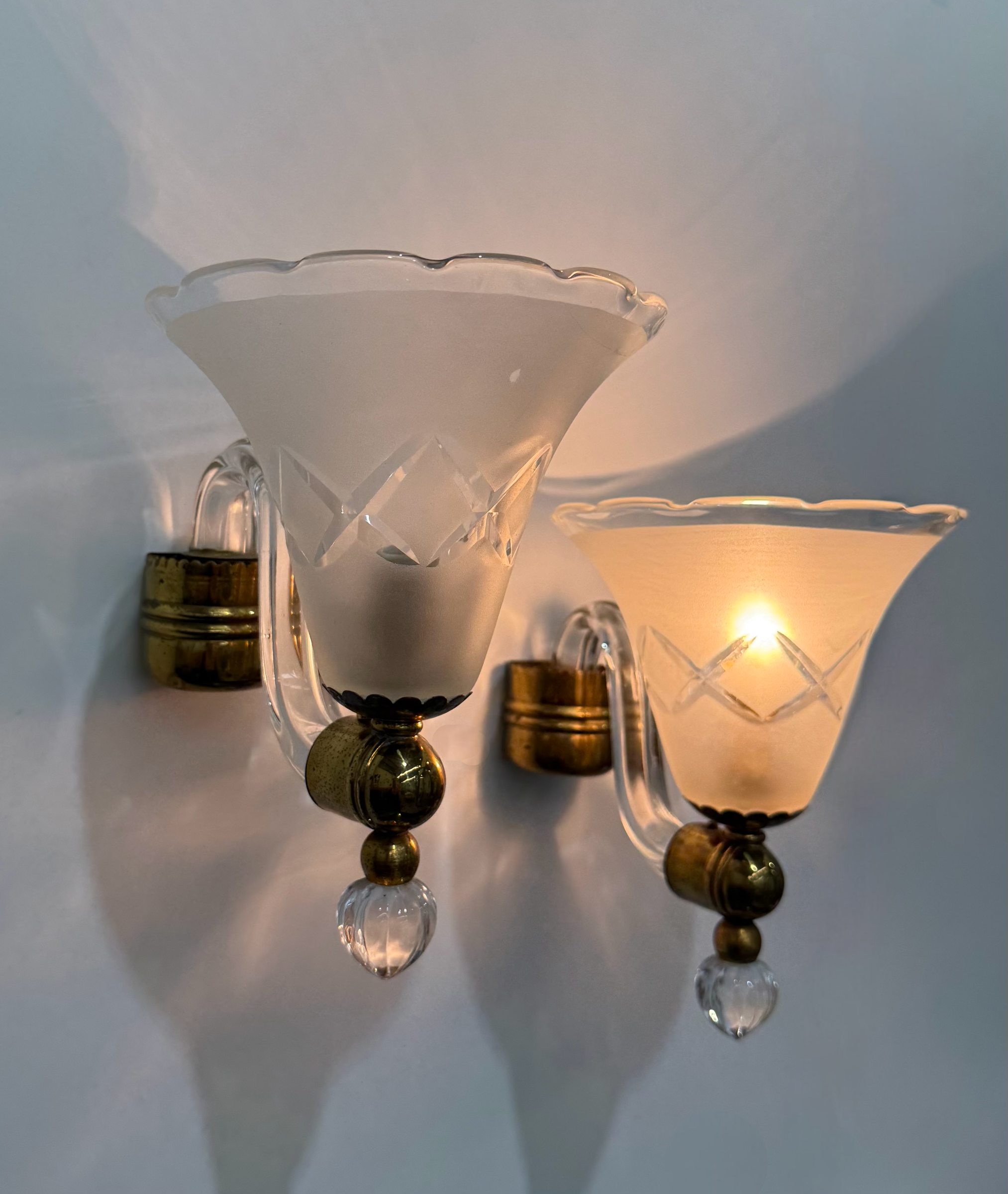 Pair of Murano Wall Lights by Barovier