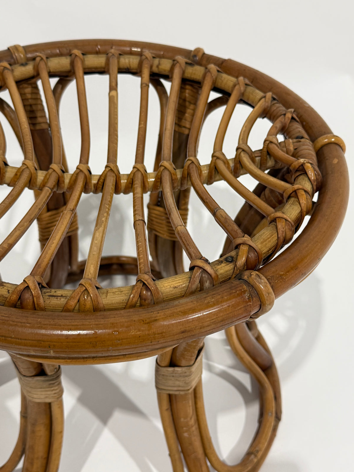 Italian Bamboo Stool by Franco Albini