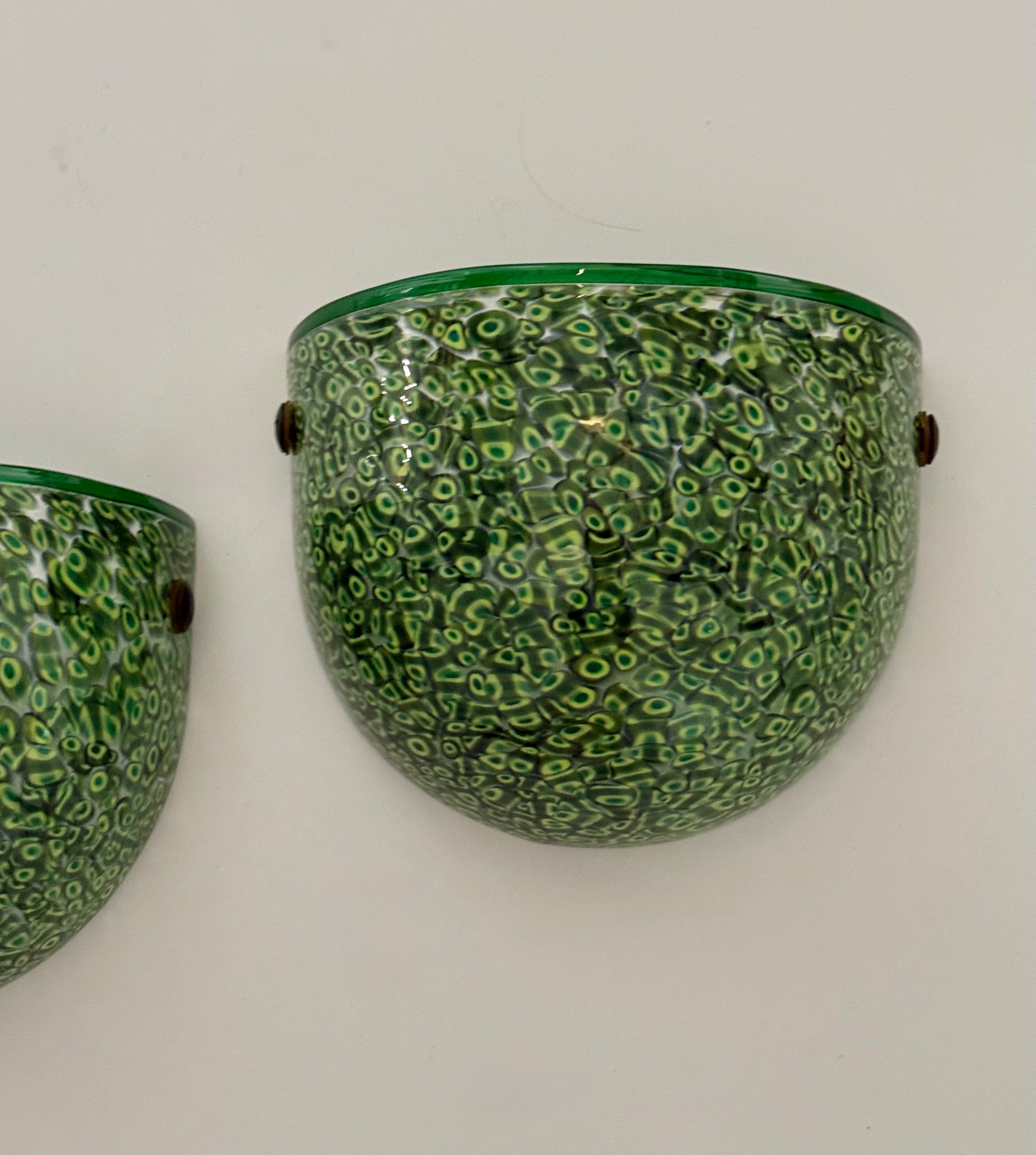 Pair of Murano Glass Wall Lights by Vistosi
