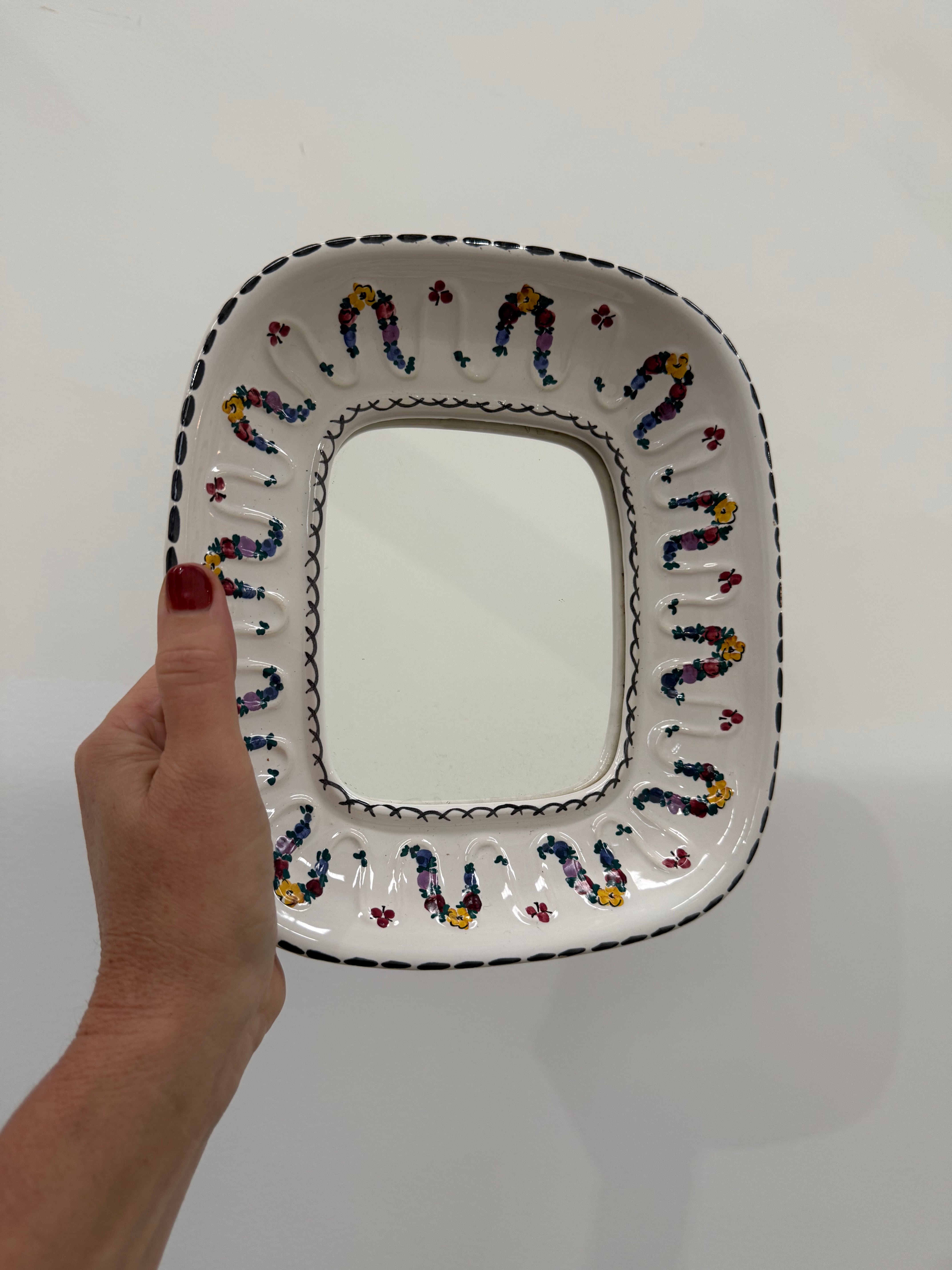Vintage Ceramic Mirror