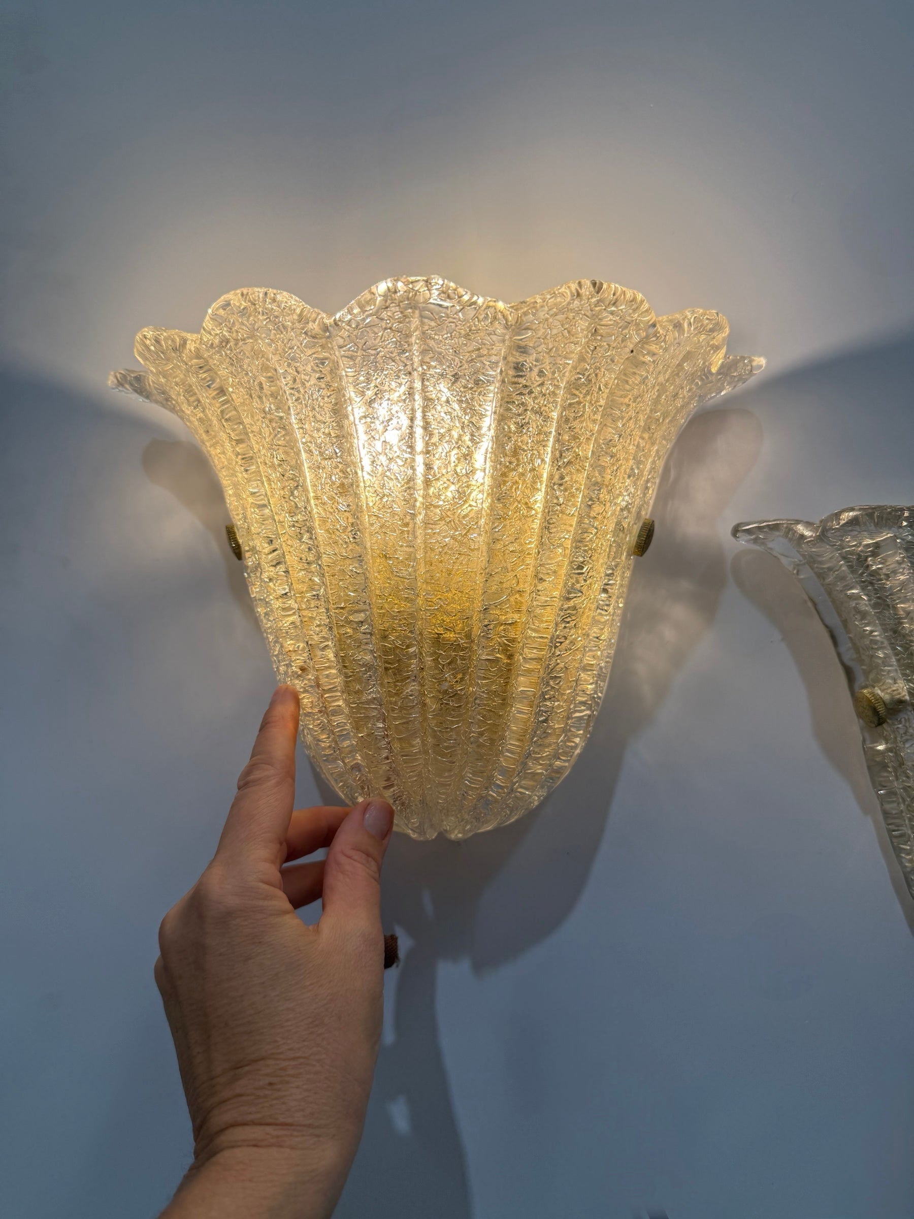 Pair of Murano Glass Wall Lights