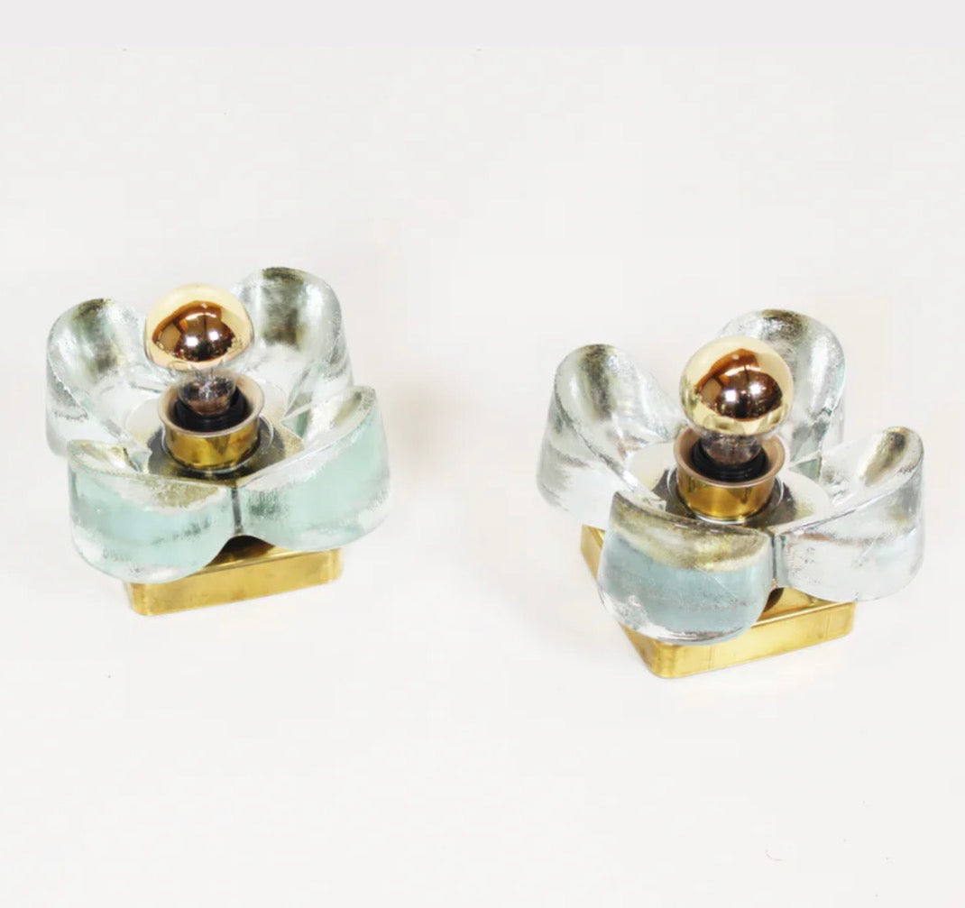 Pair of Murano Glass Wall Lights by Sische