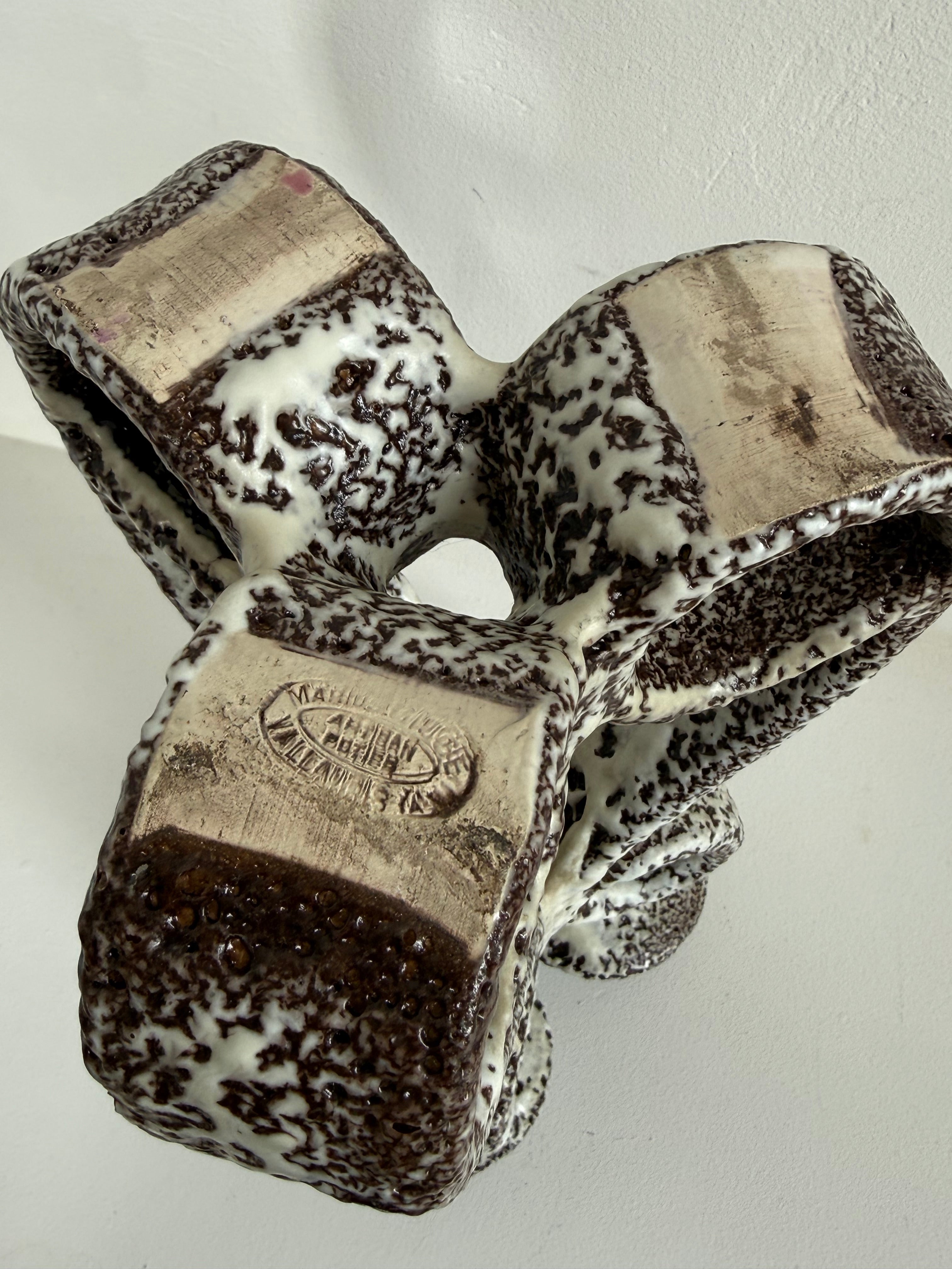 French Ceramic Candle Holder by Marius Giuge