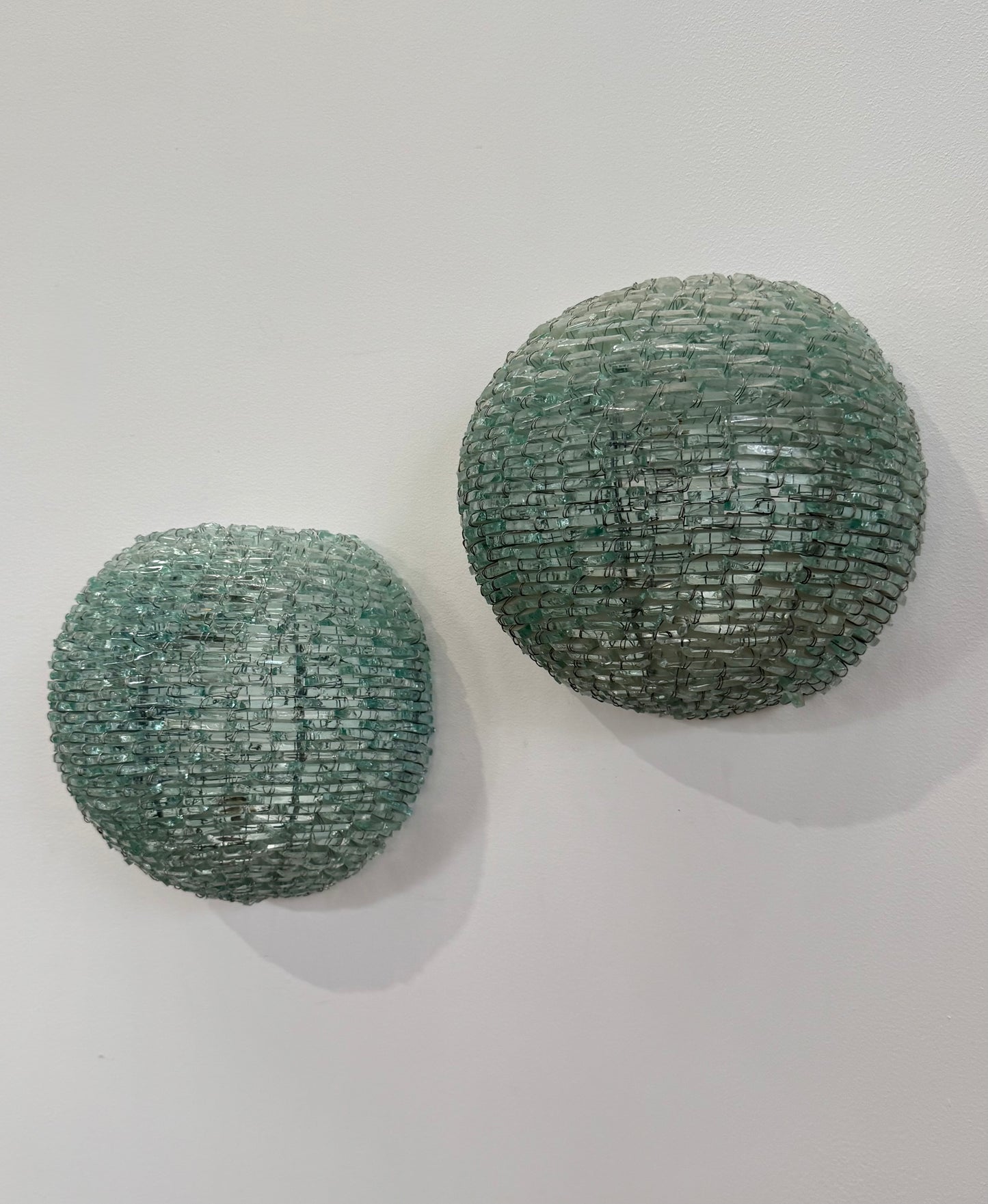Pair of Vintage Italian Segmented Glass Wall Sconces