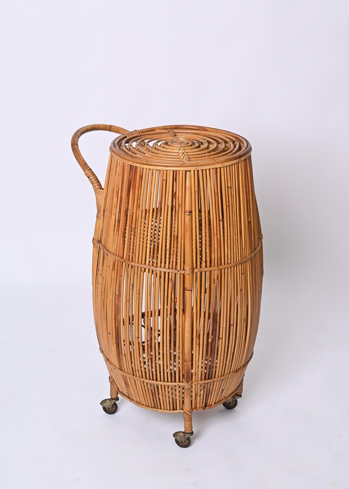 Italian 1960’s Bamboo Bar Trolley by Bonacina