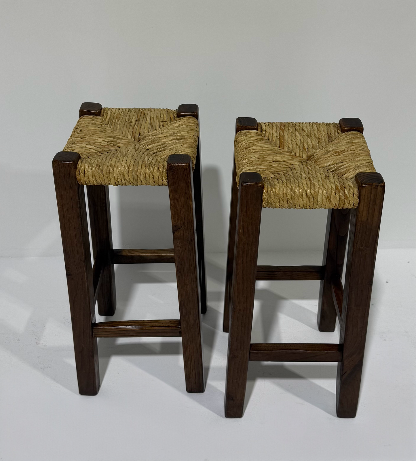 Pair of Vintage Italian Timber Rush Bar Stools