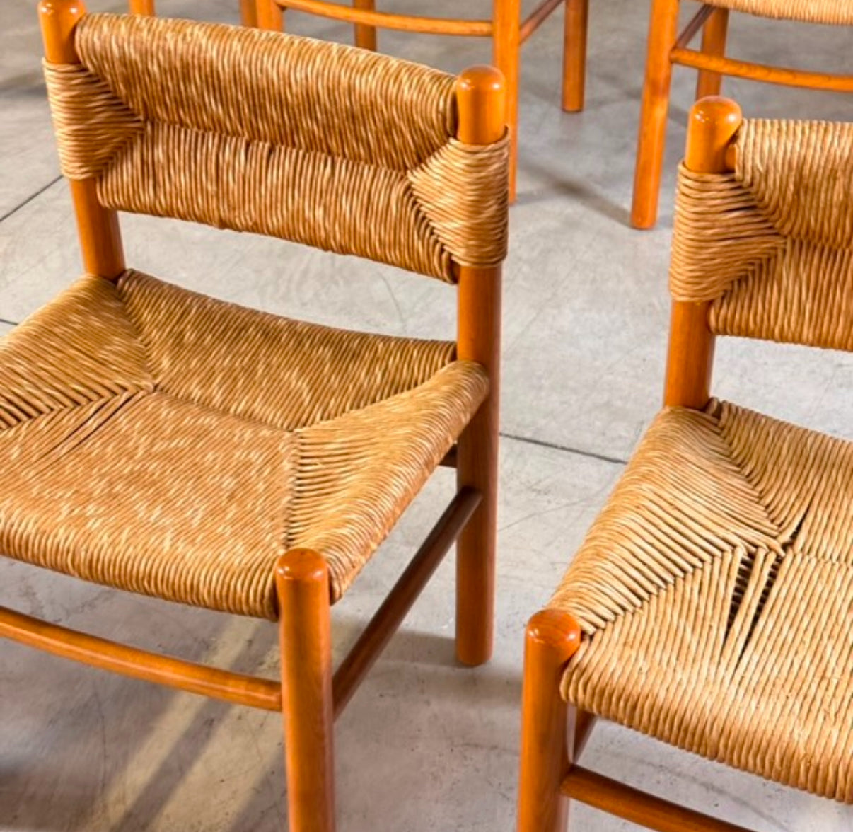 PRE ORDER Set of 8 Dordogne Chairs by Charlotte Perriand