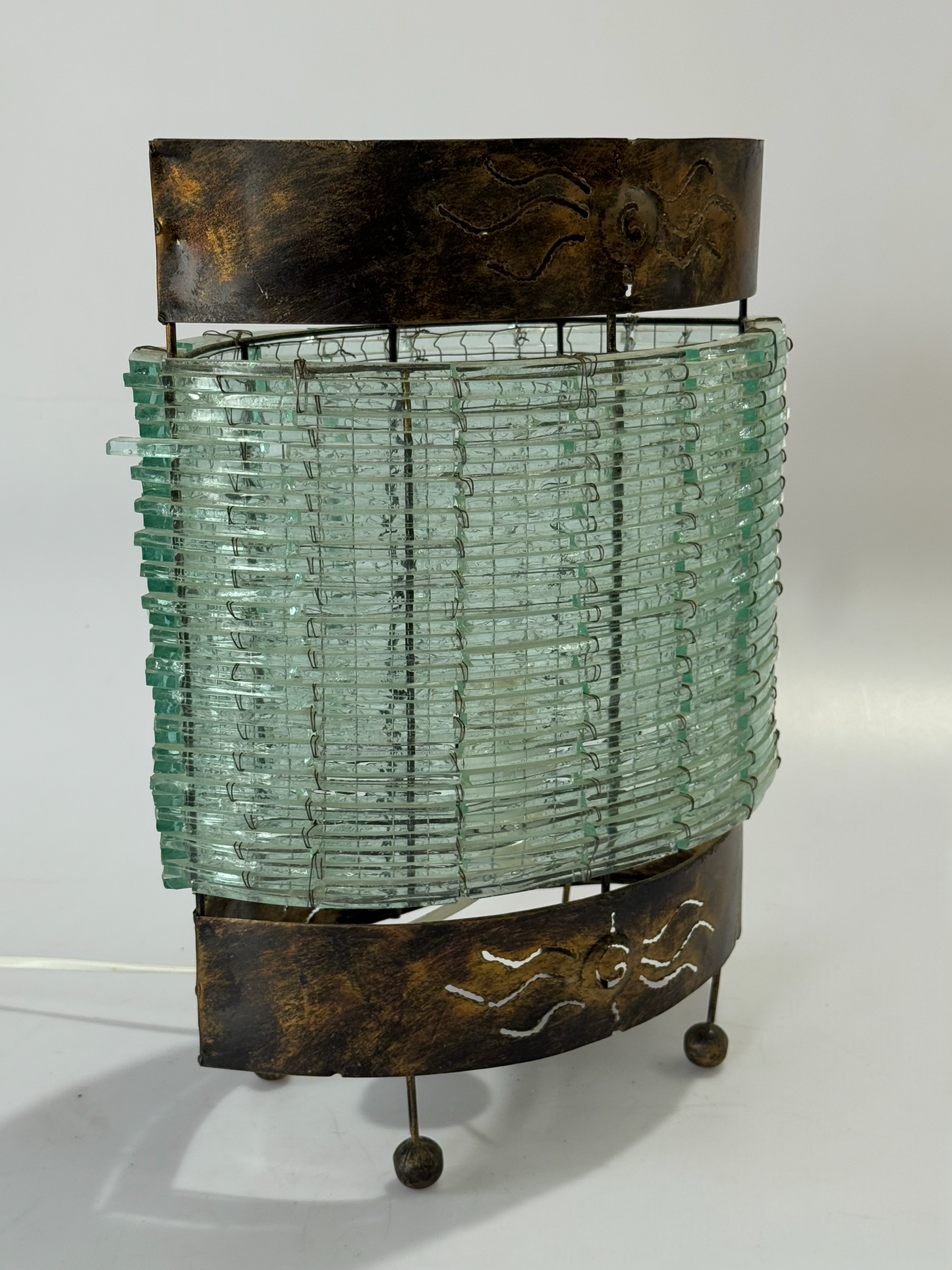 Vintage Segmented Glass Lamp