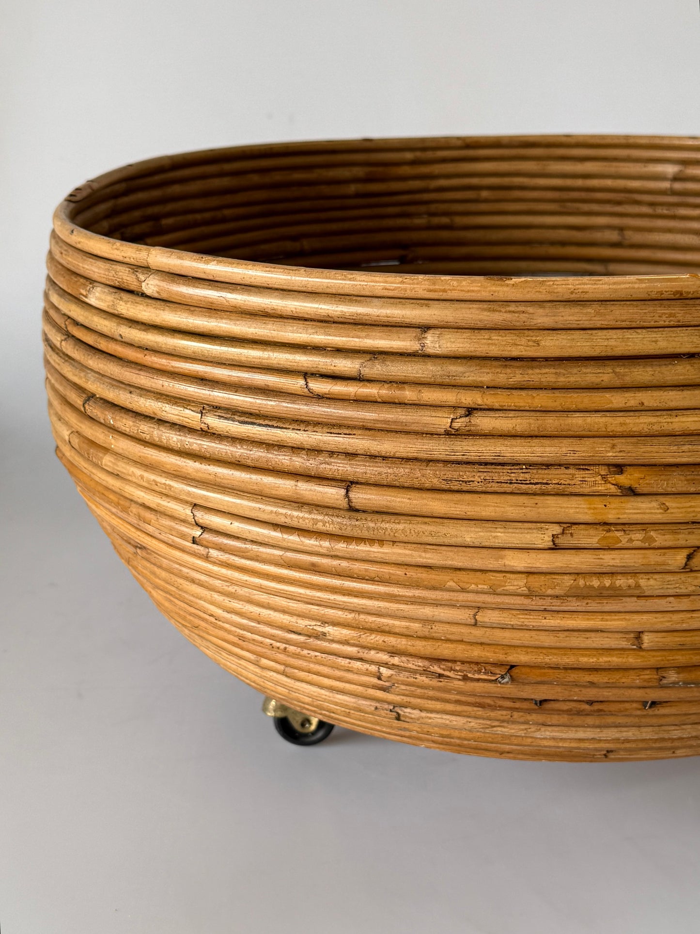 Vintage Italian Bamboo Planter