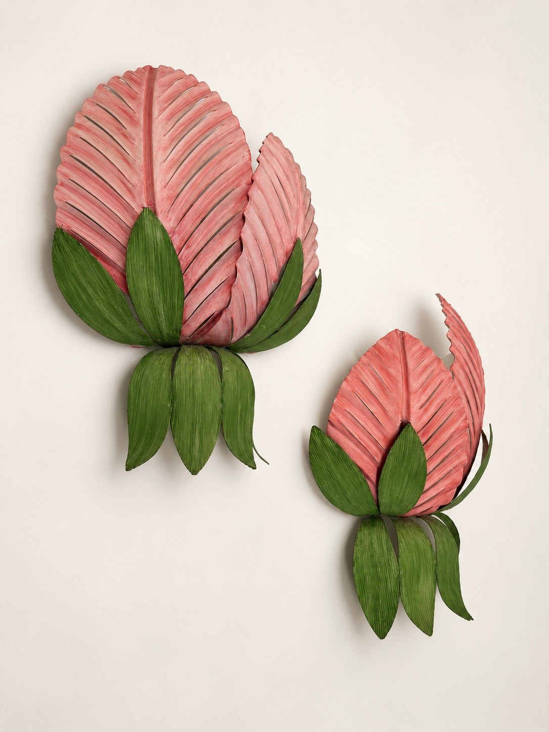 Pair of Floral Scones by Sergio Terzani for Holländer Leuchten