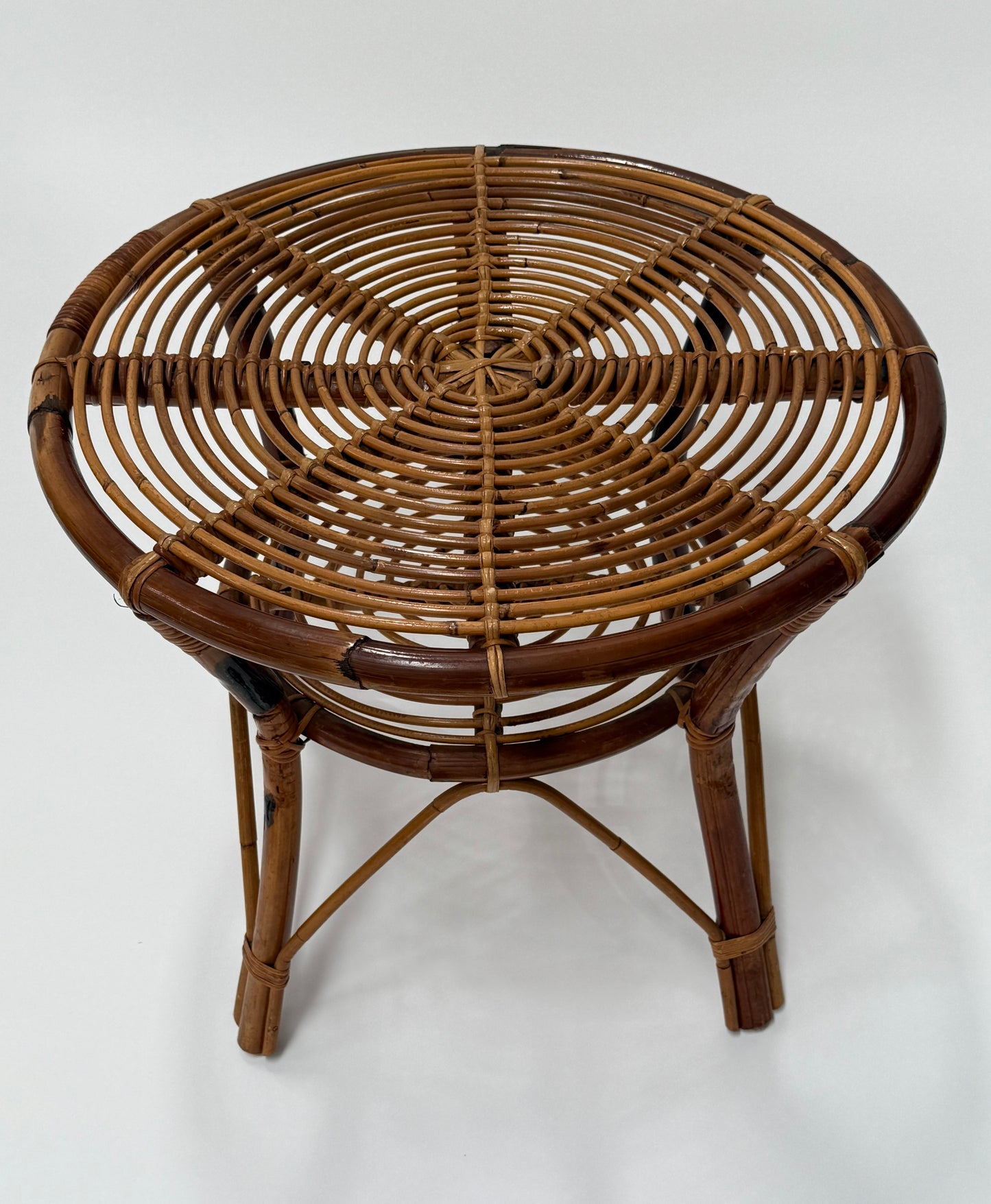 Italian Bamboo Coffee Table by Tito Agnoli