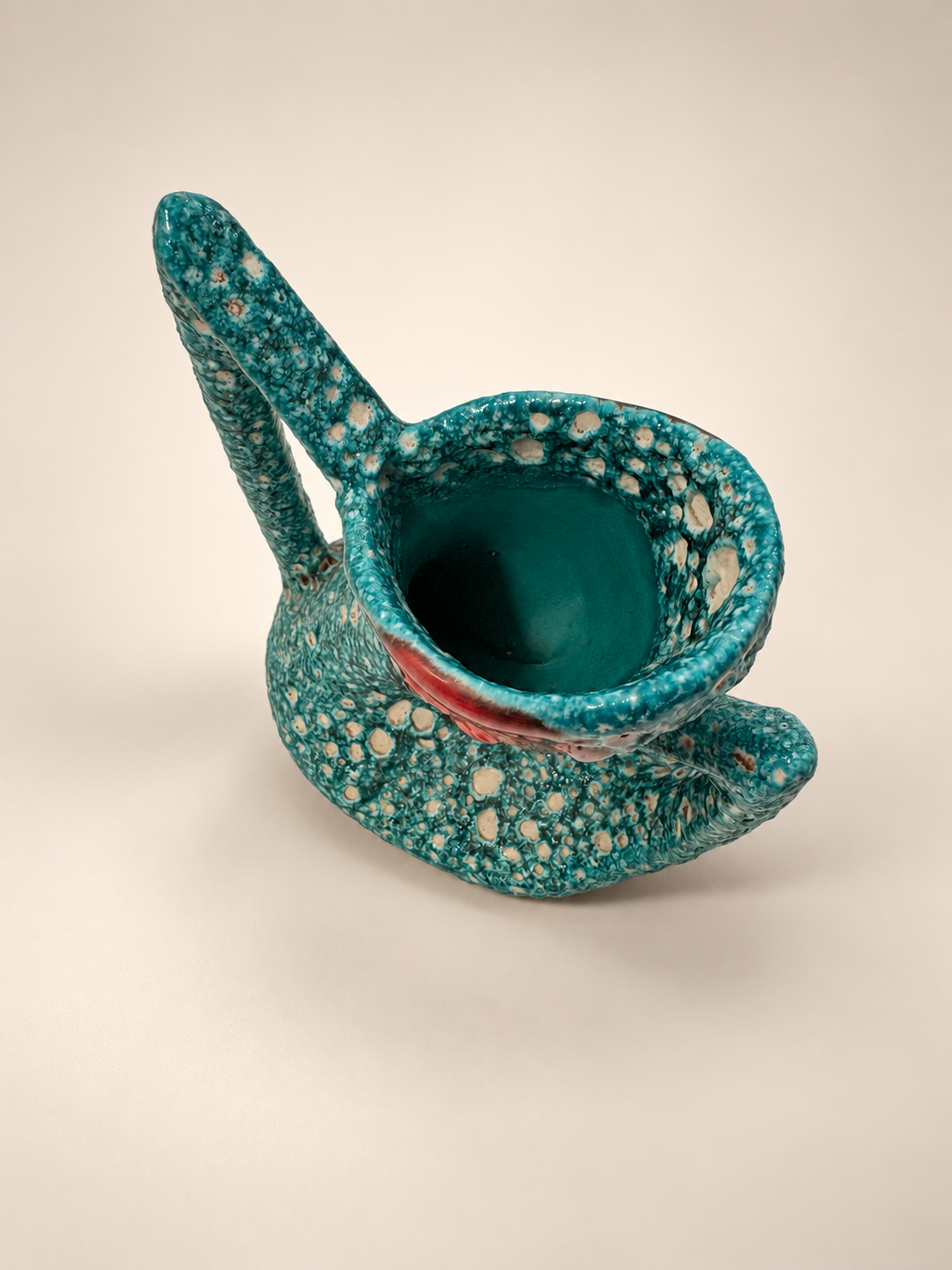 French Ceramic Fat Lava Vase
