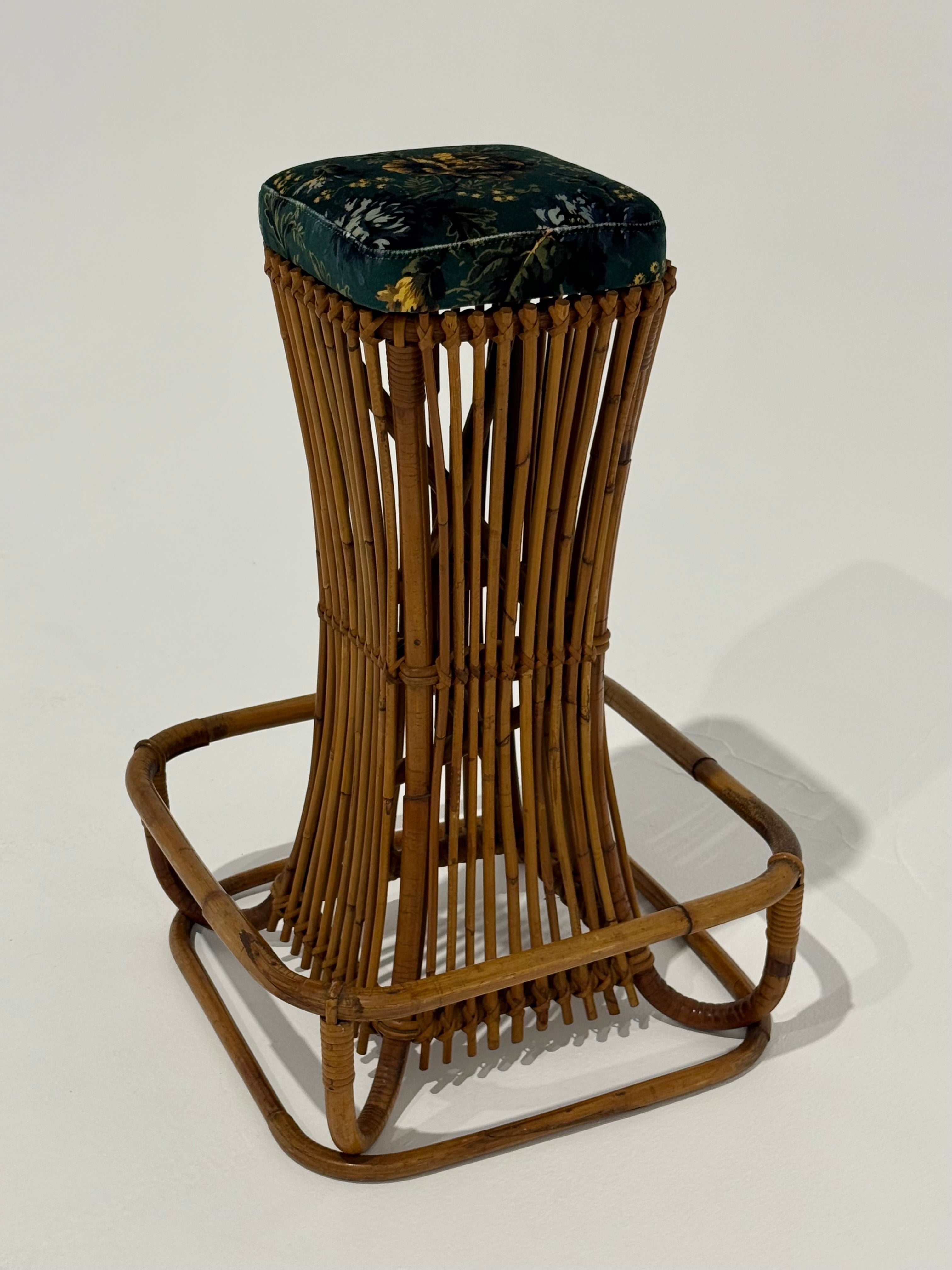 Italian Bamboo Bar Stool by Bonacina - Two Available