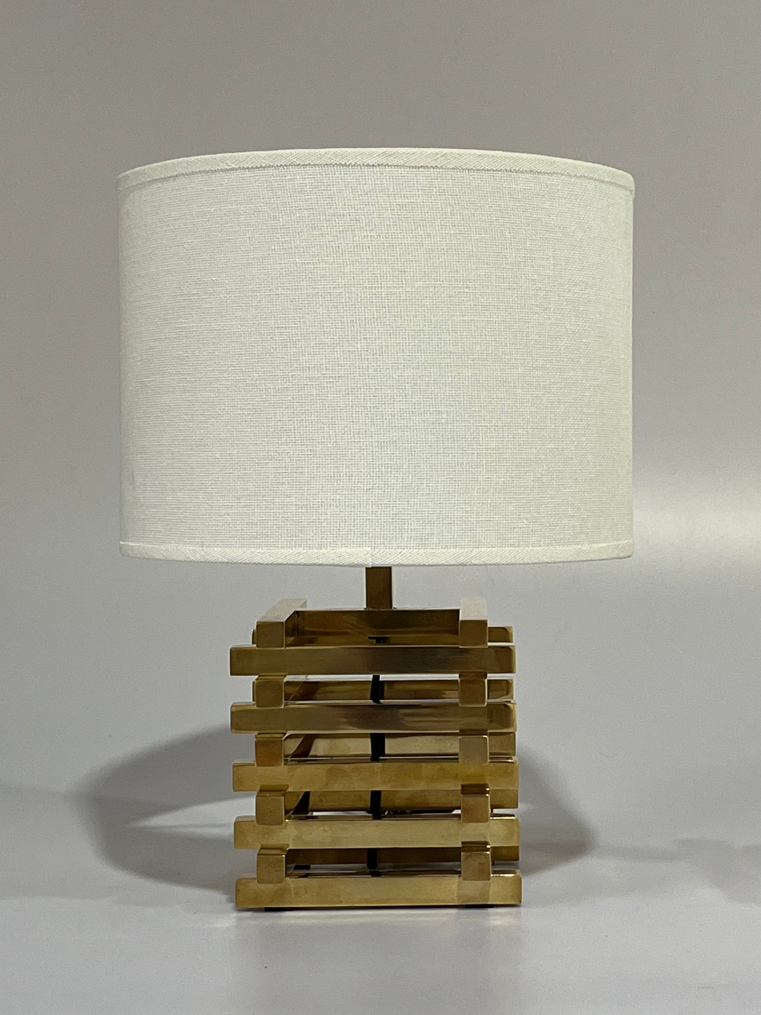 1970’s Italian Brass Table Lamp by Romeo Rega - Two Available