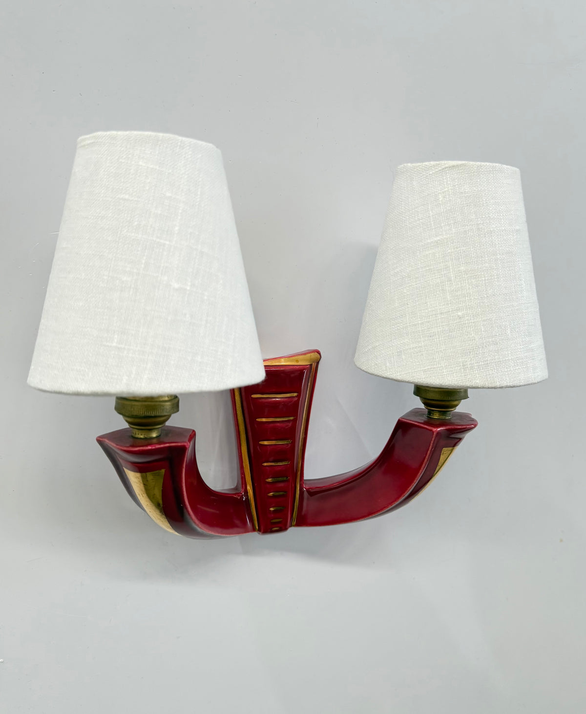 Pair of 1950’s French Ceramic Wall Lights