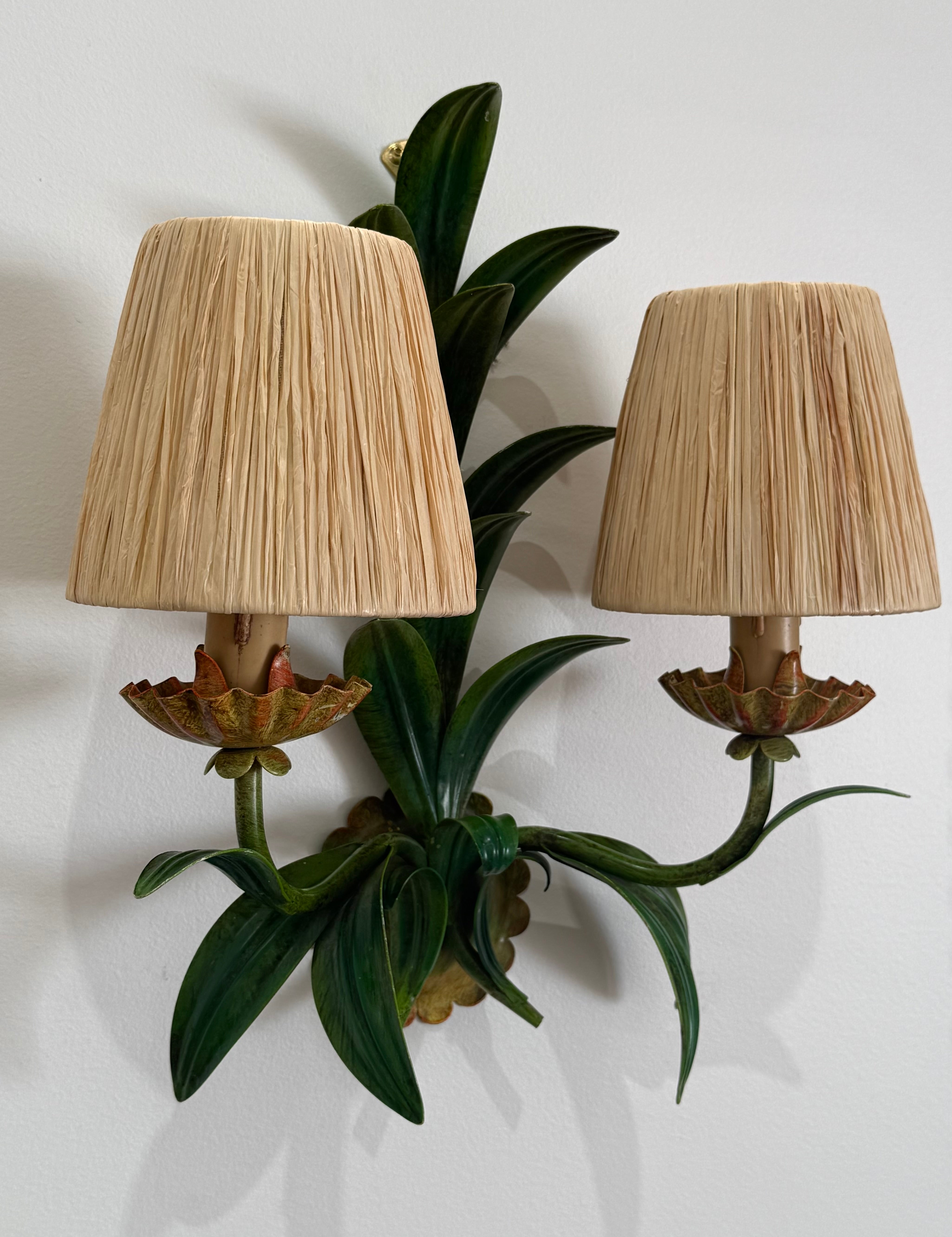 Pair of 1950’s French Tolware Wall Lights