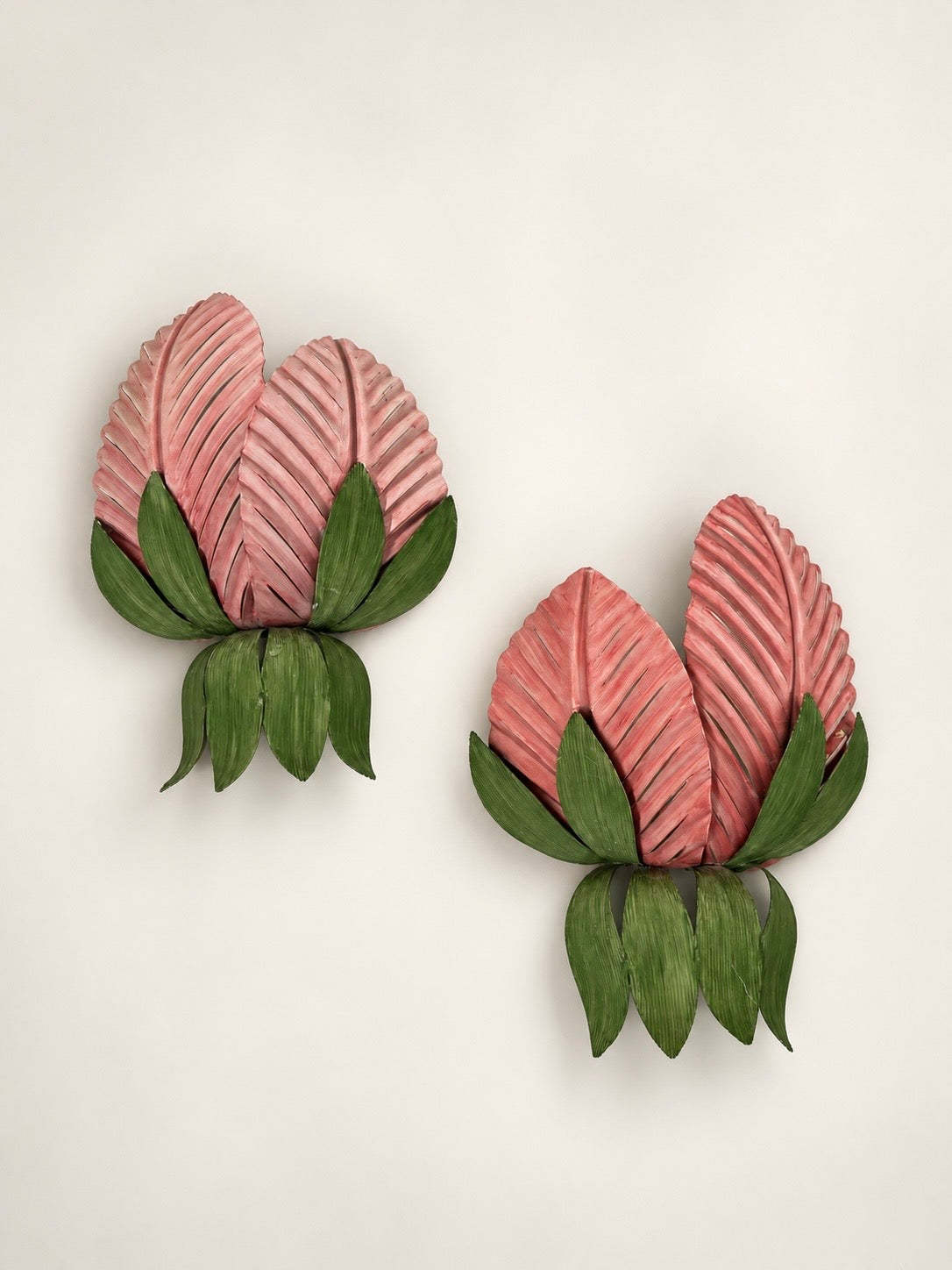 Pair of Floral Scones by Sergio Terzani for Holländer Leuchten