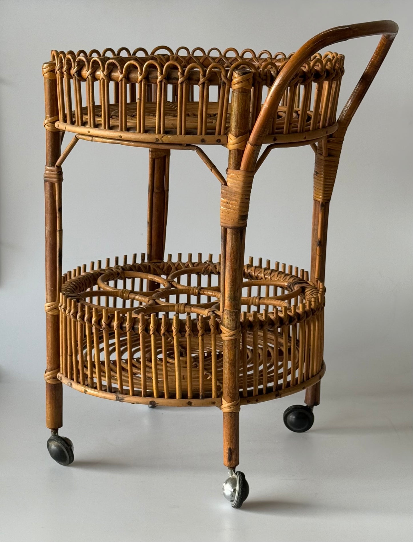 Italian 1960’s Bamboo Bar Trolley by Bonacina