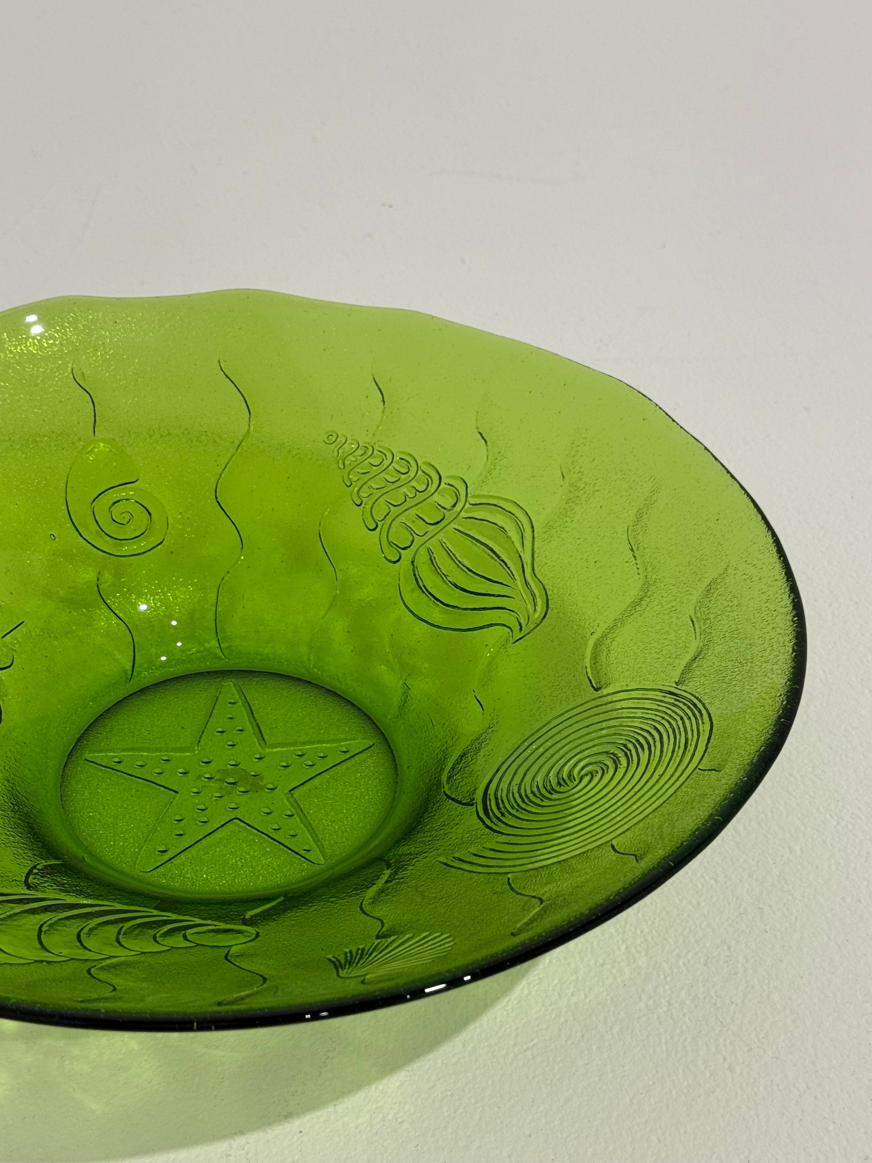 Vintage Shell Glass Bowl