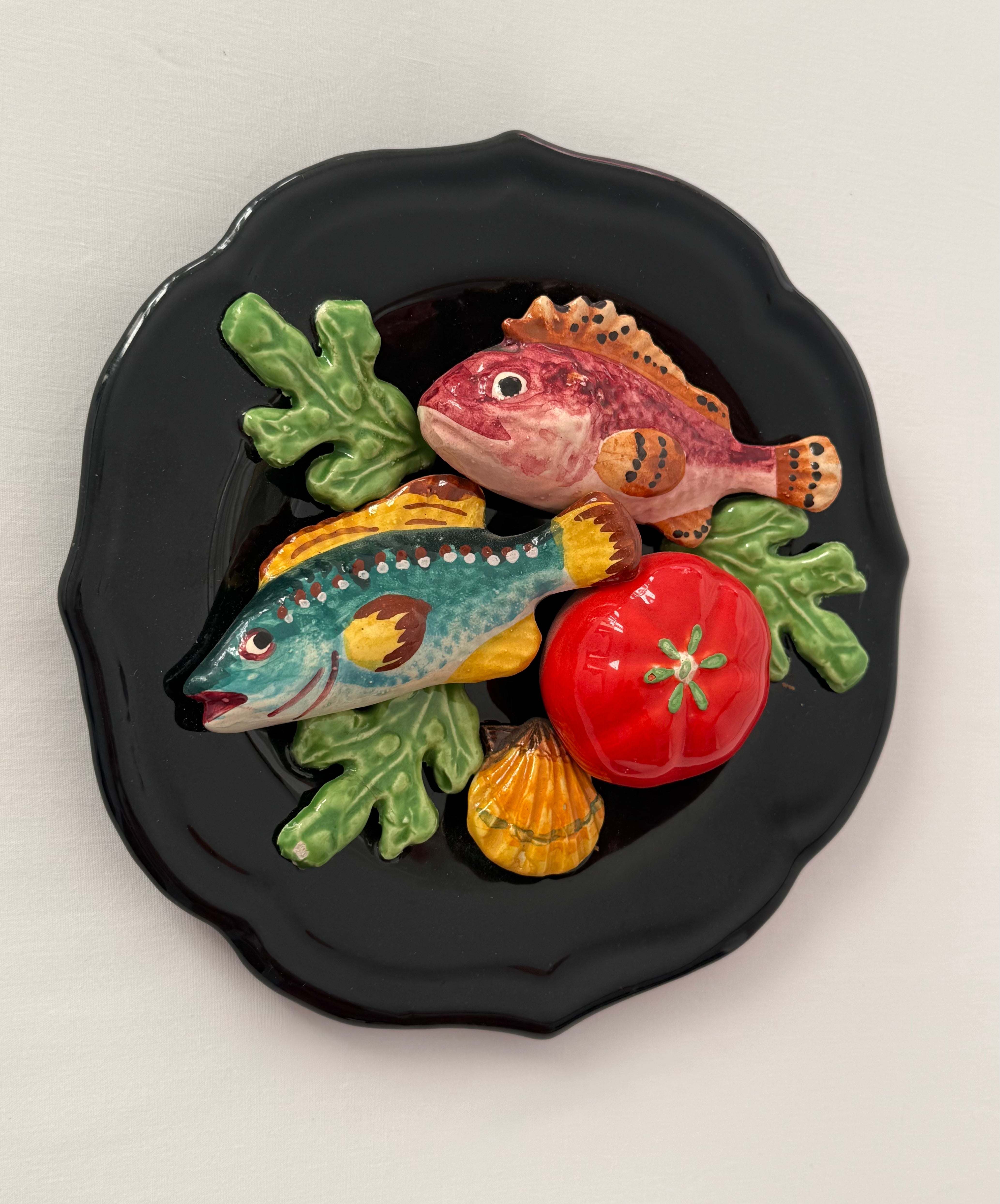 French Ceramic Majolica Wall Plate