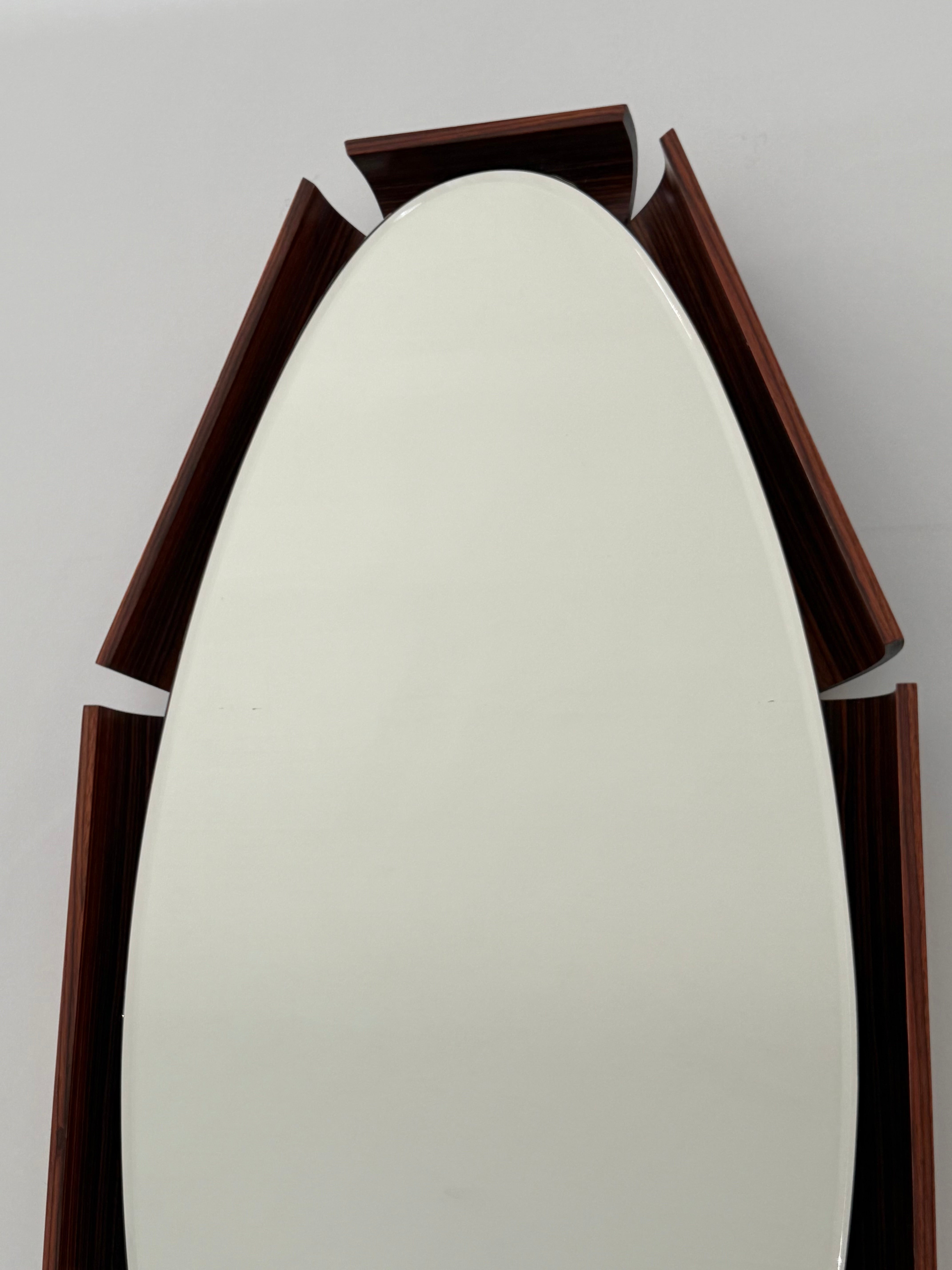 1960’s Italian Rosewood Mirror by ISA Bergamo