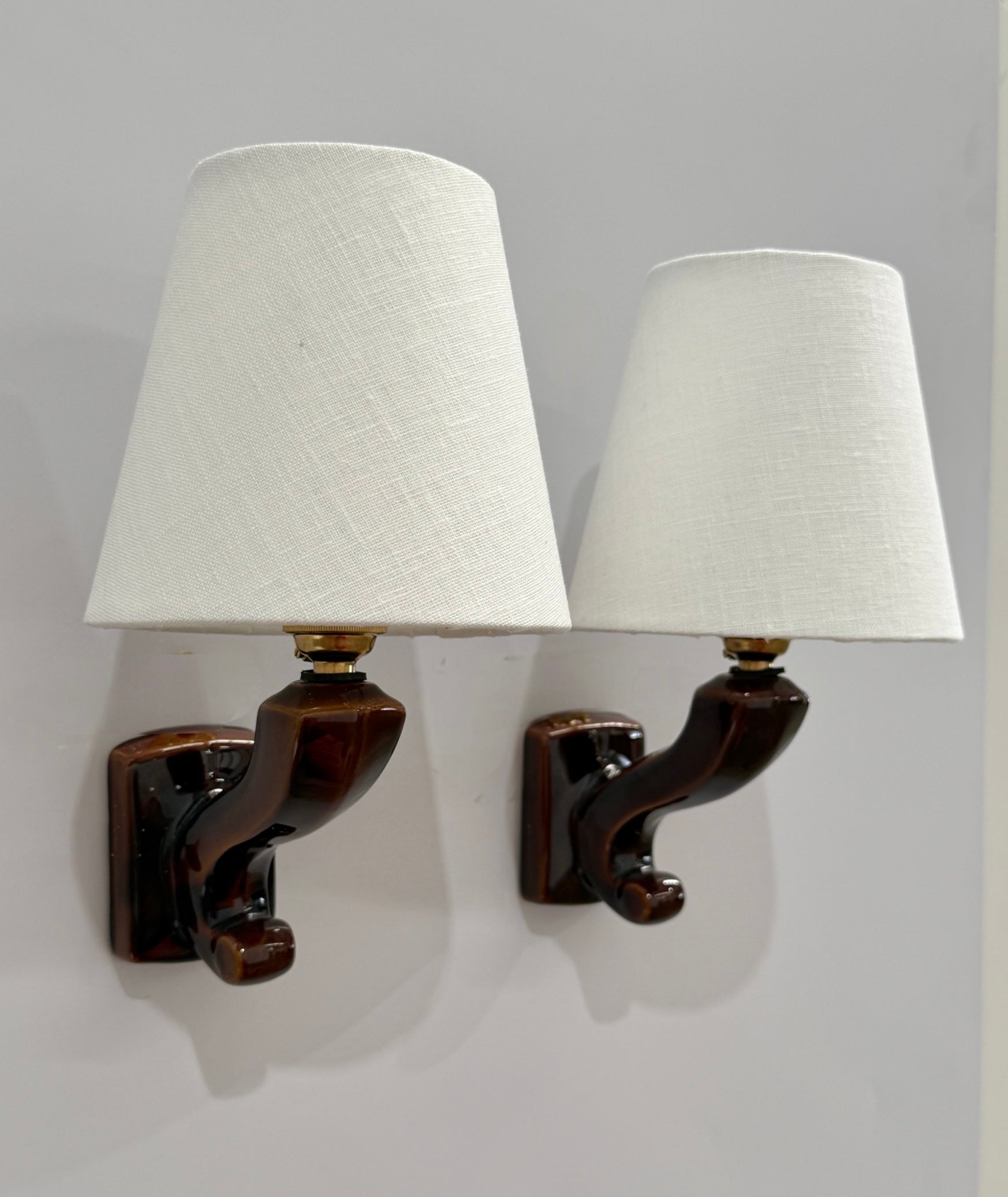 Pair of 1950’s French Ceramic Wall Lights