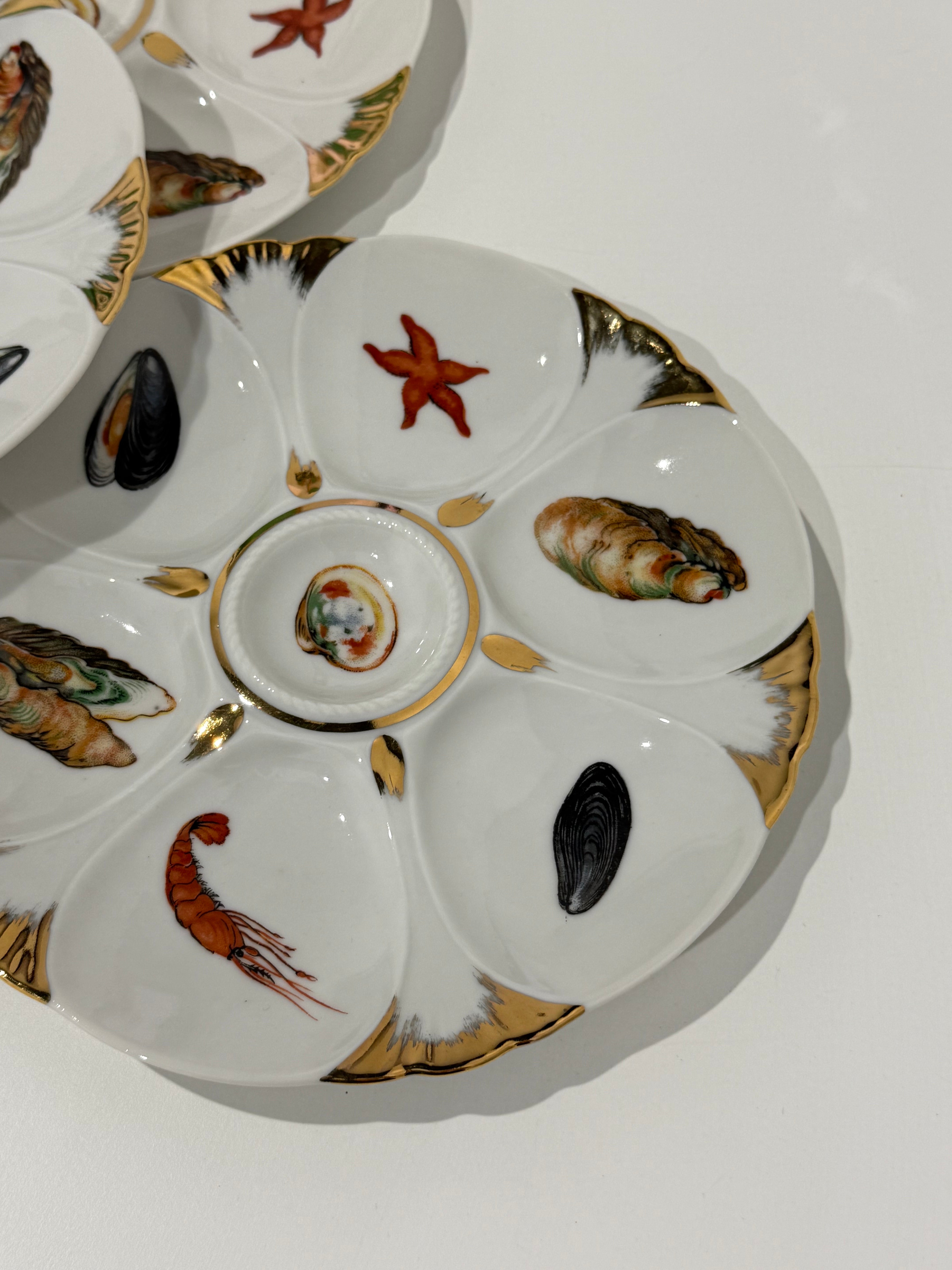 Vintage French Oyster Plate by Limoges - 3 Available