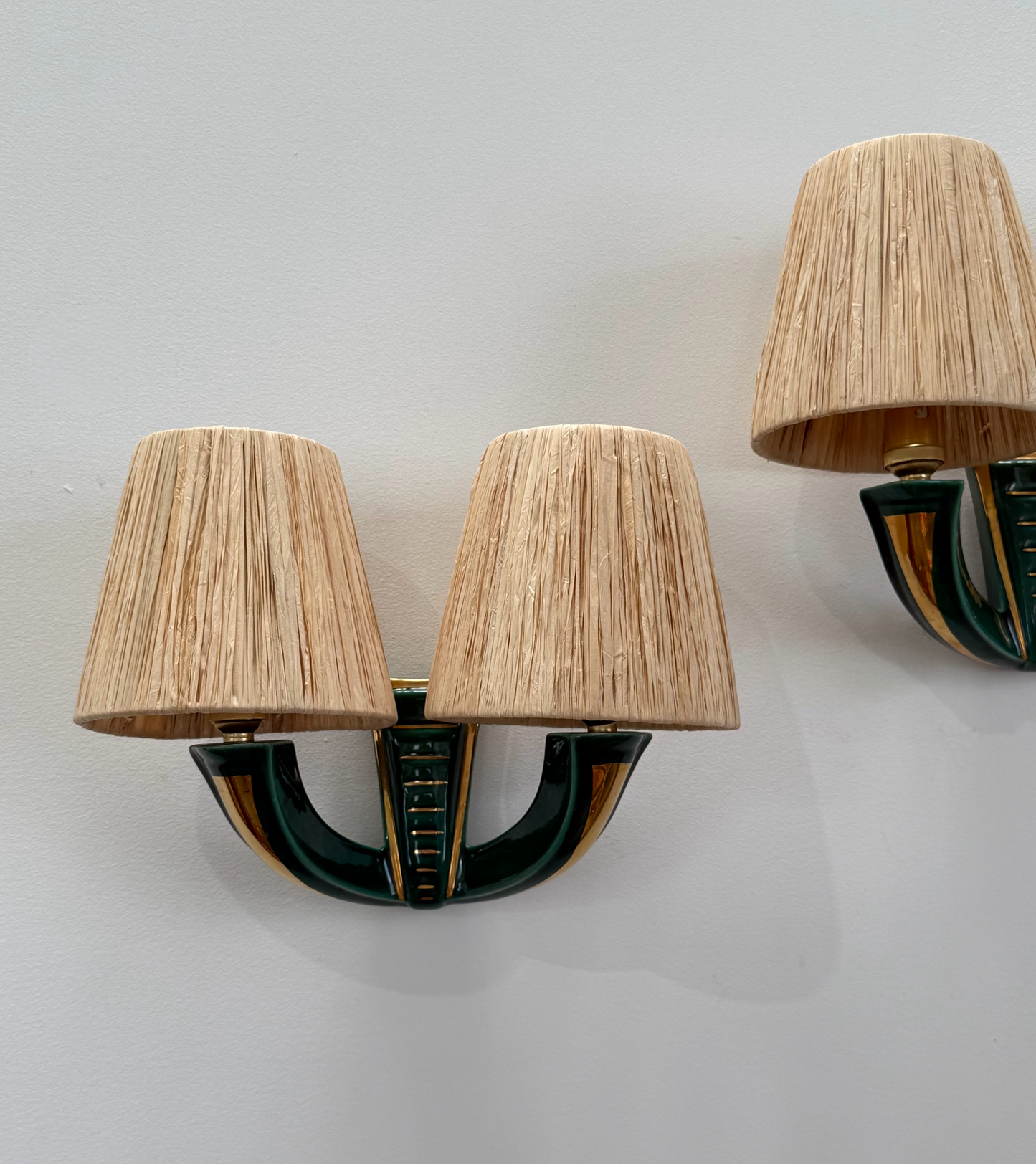Pair of 1950’s French Ceramic Wall Lights