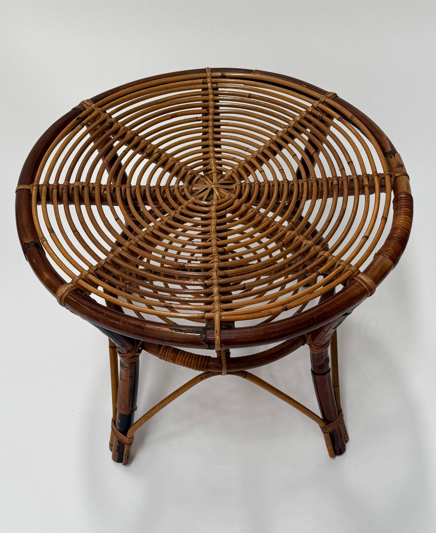 Italian Bamboo Coffee Table by Tito Agnoli