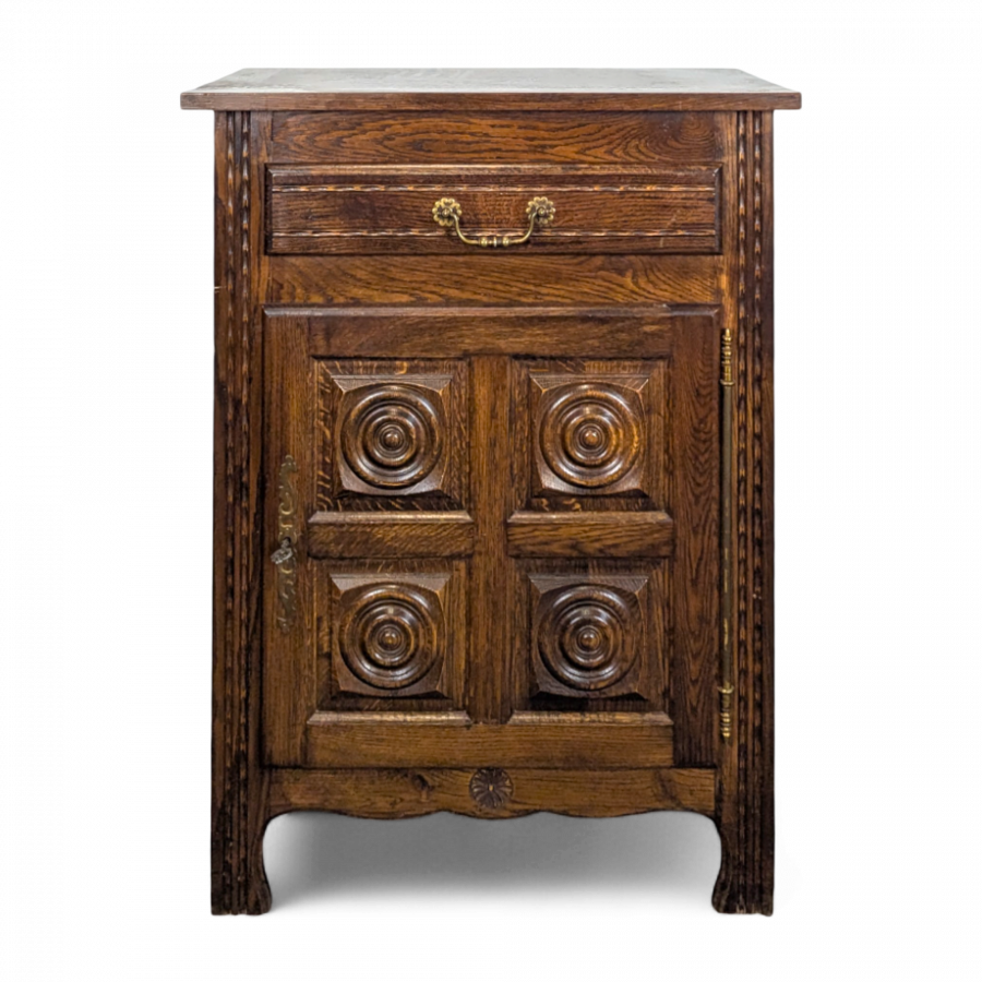 Vintage French Oak Cabinet by Charles Dudouyt