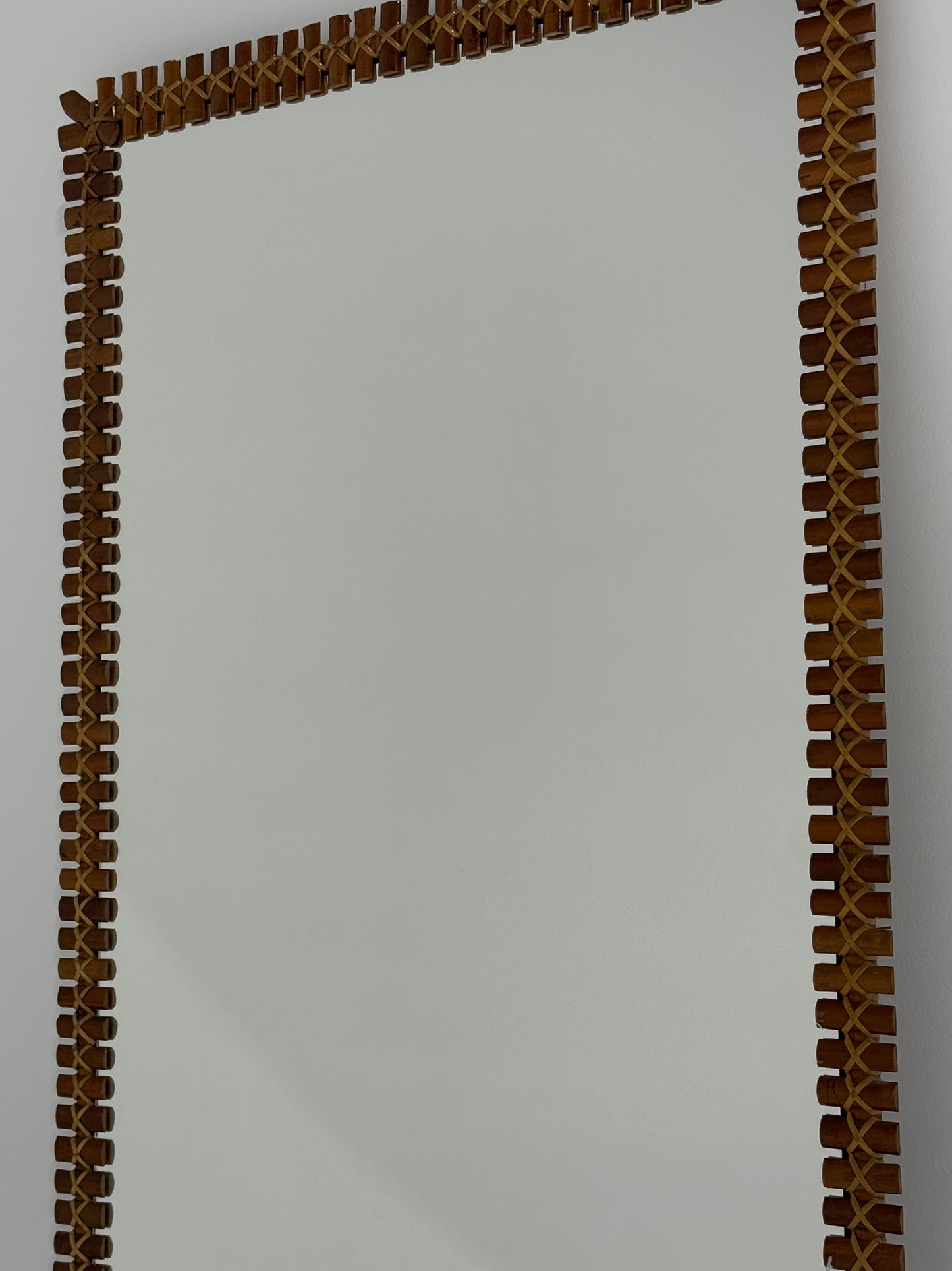 Full Length Italian Bamboo Mirror by Bonacina
